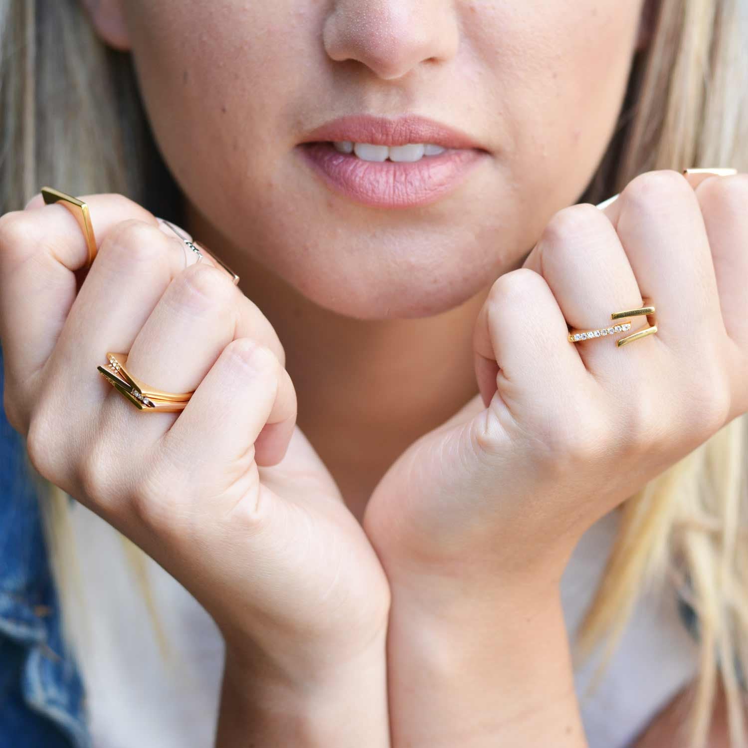 Stacking Ring with White Topaz