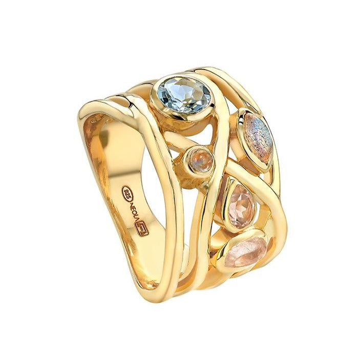 18ct Gold Vermeil Pastel Gemstones Gold Vermeil Ring Pastel Gemstones Liana