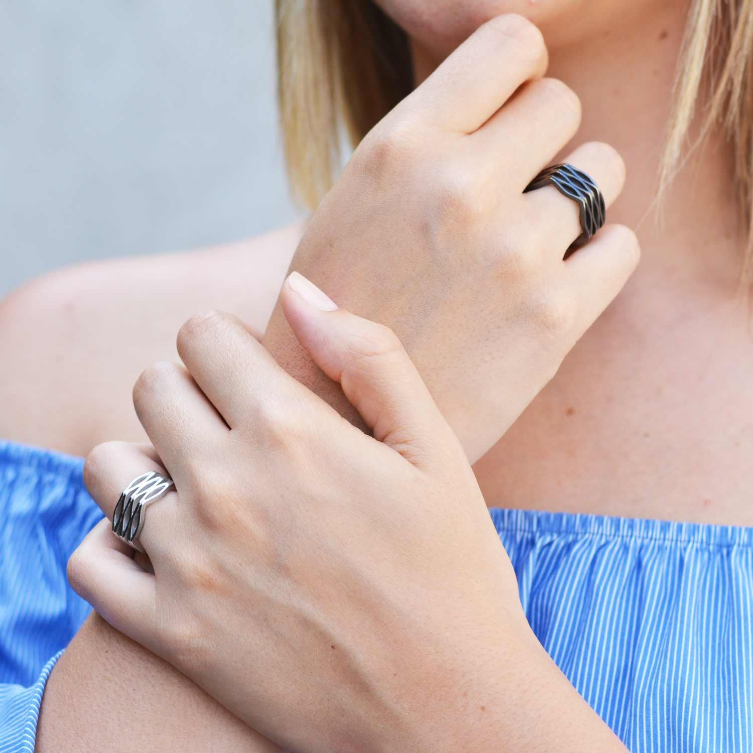 Sterling Silver Ring with Organic Design