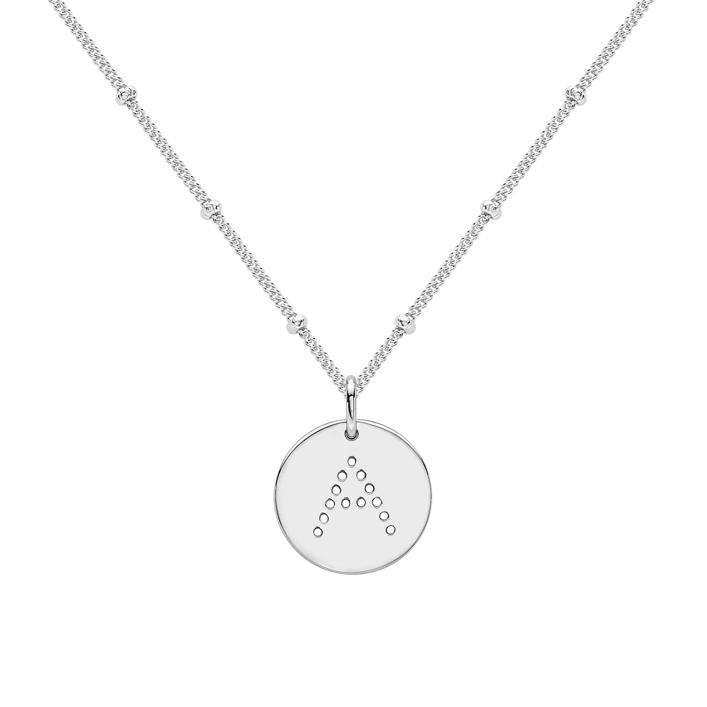 alphabet necklace with letter pendant in Sterling Silver