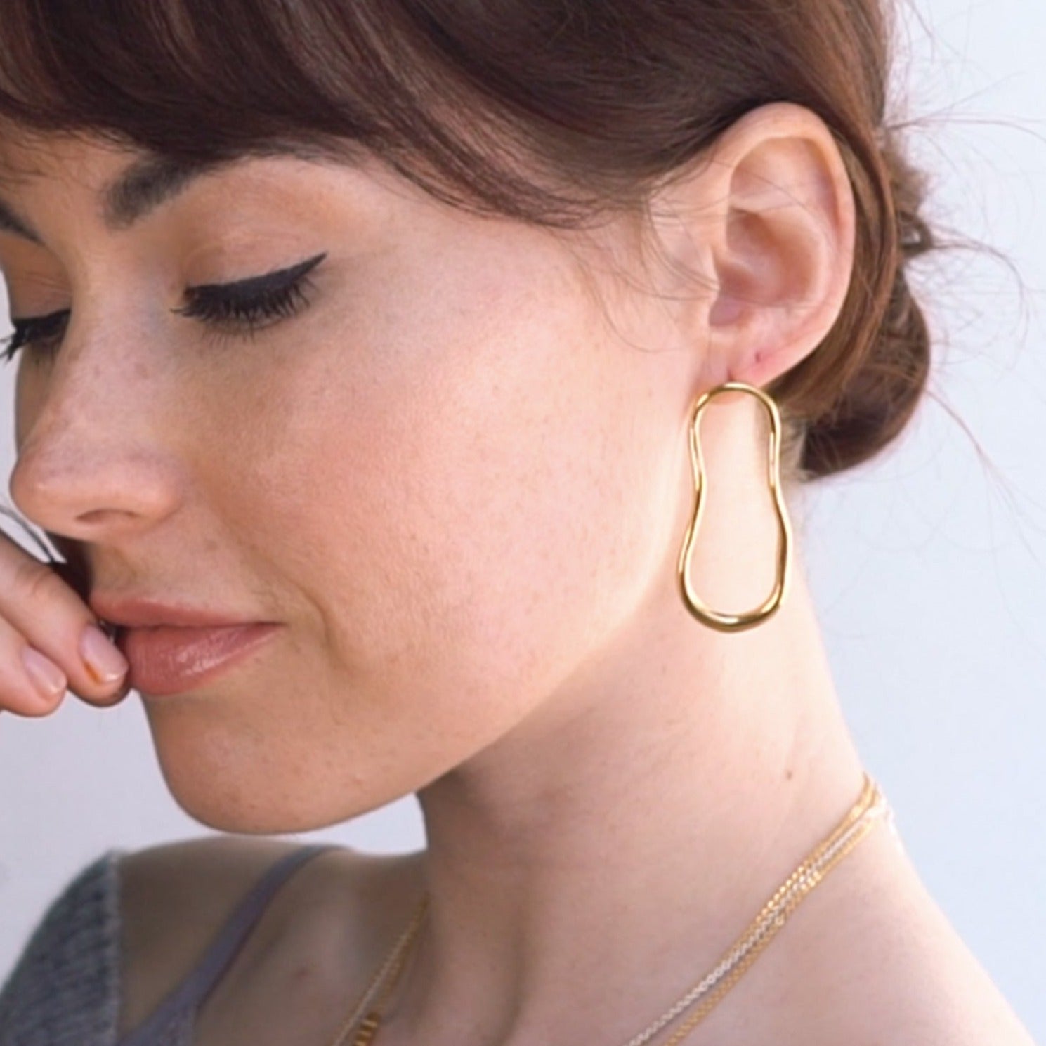 Gold Earrings Lava 18ct Gold Vermicel look