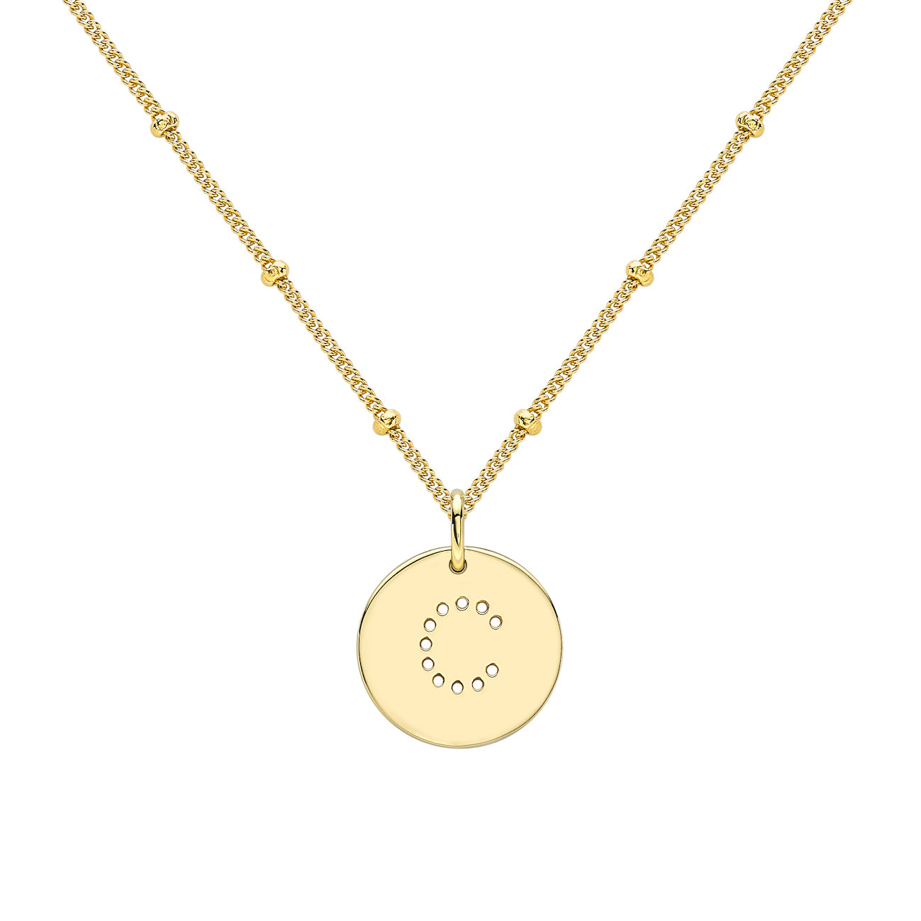 alphabet necklace with letter pendant in 18ct Gold Vermeil