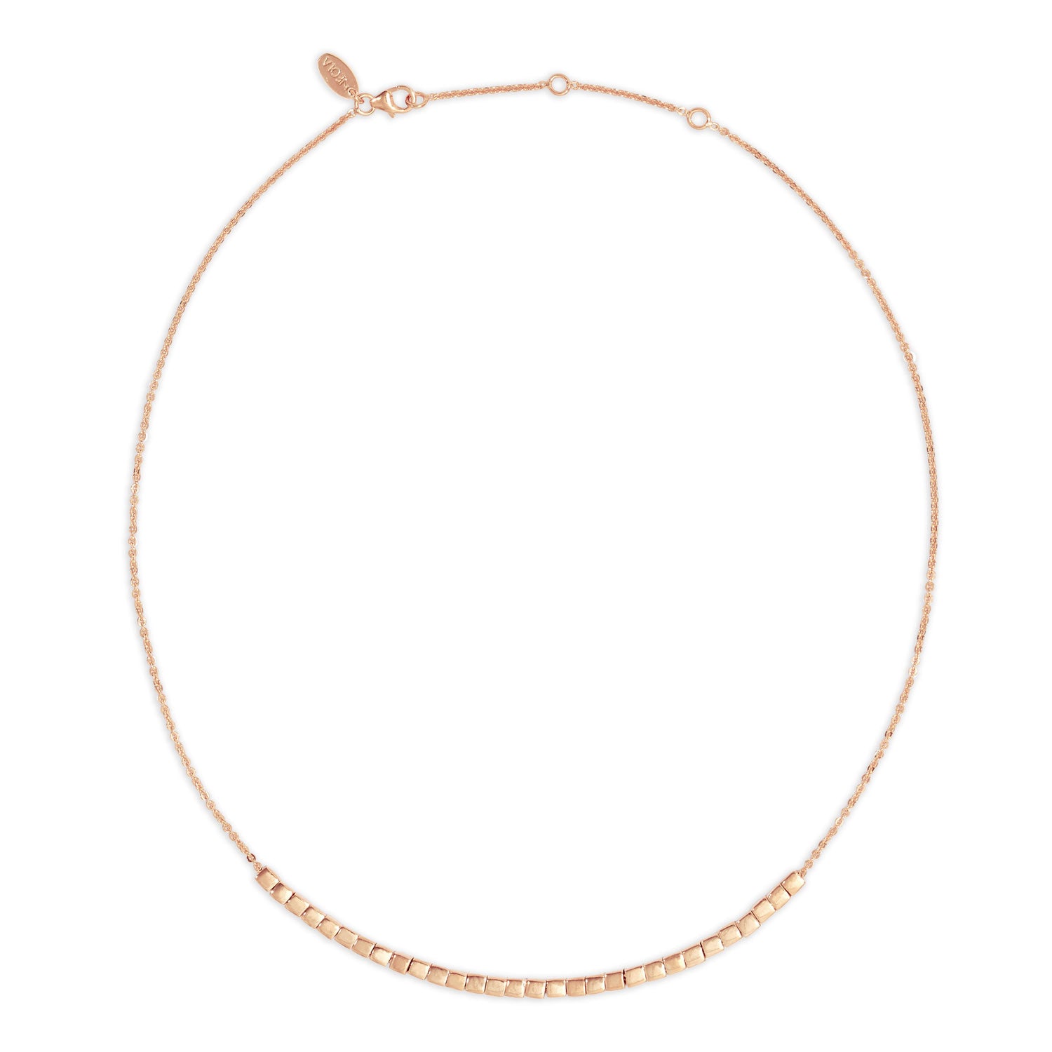 Rose Gold Necklace, cubes, geometric, unique British design