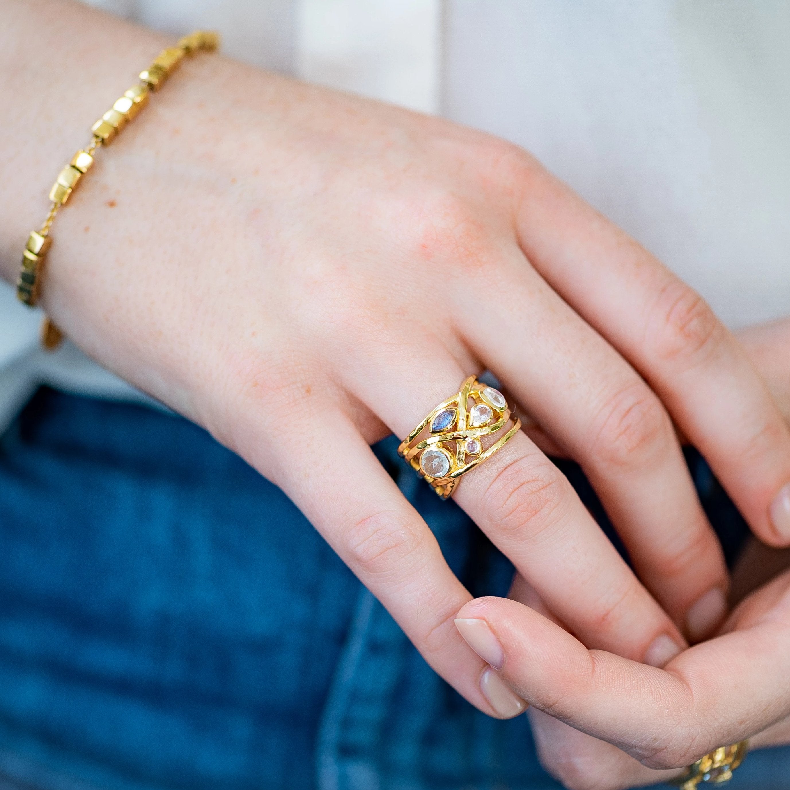 18K Vermeil Gold Liana Pastel Gem Ring