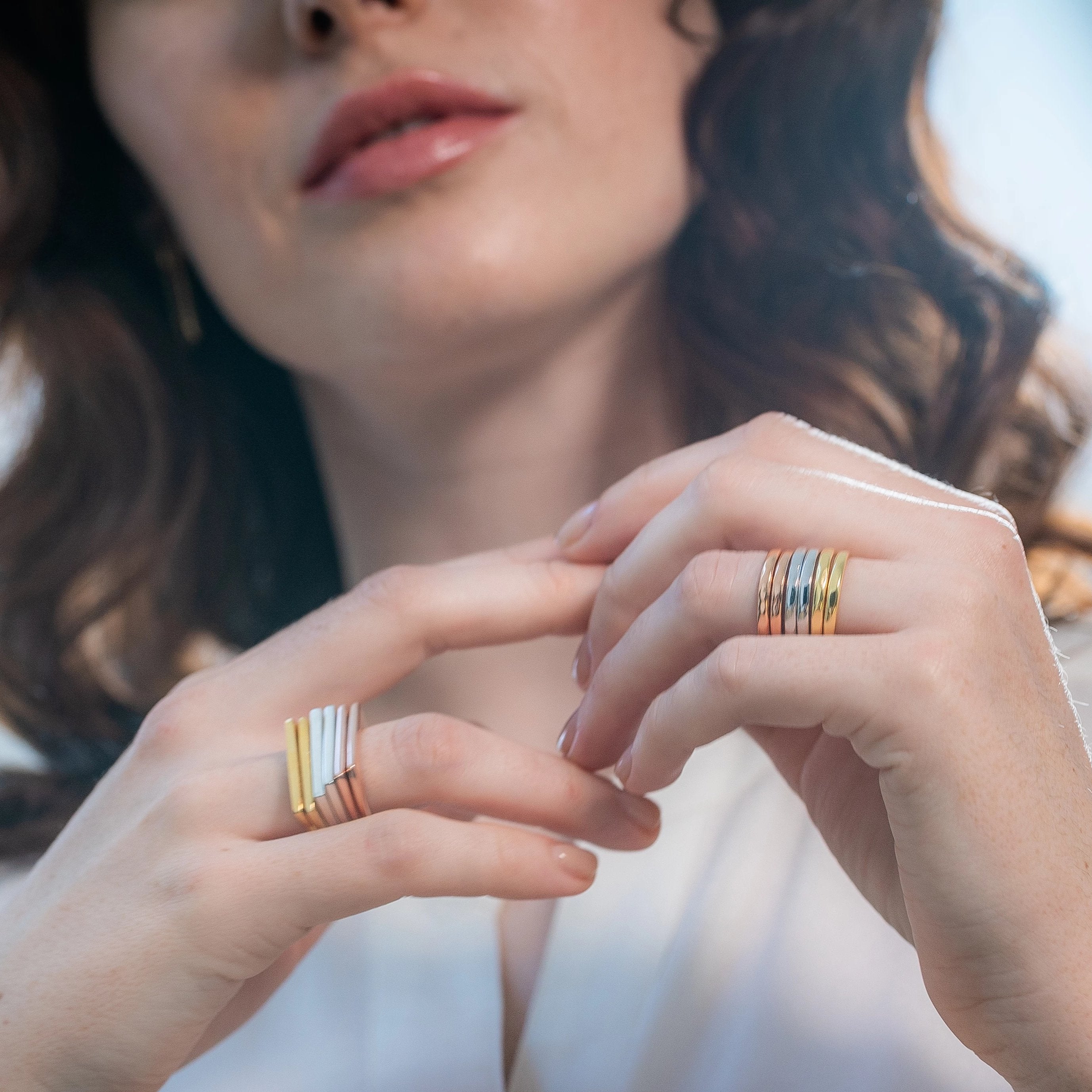 18ct Gold Vermeil Gold Stacking Ring Minerva Front View
