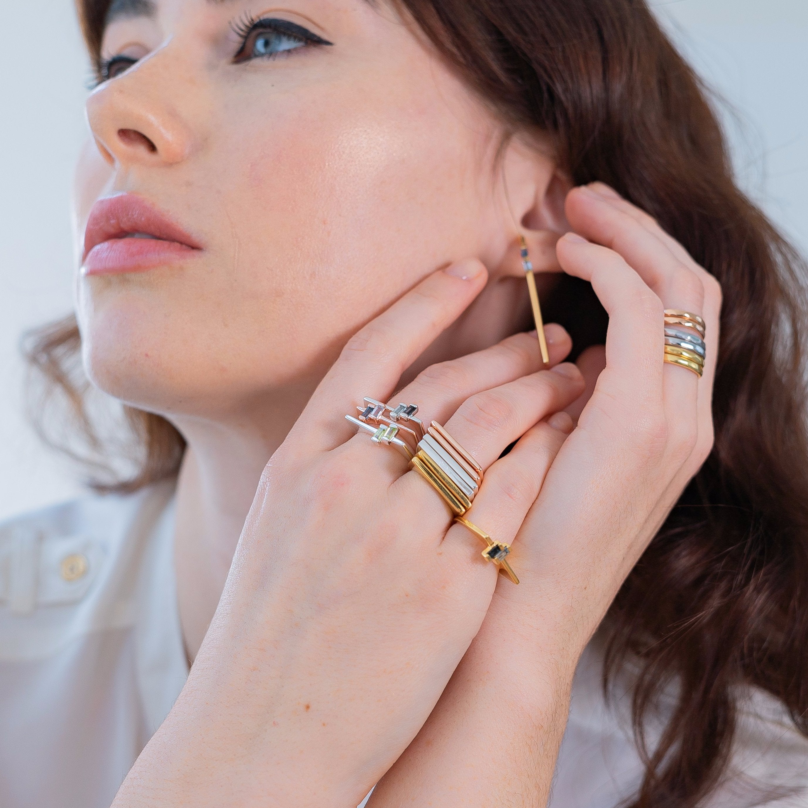 18ct Gold Vermeil Gold Vermeil Earring Blue Topaz Anais