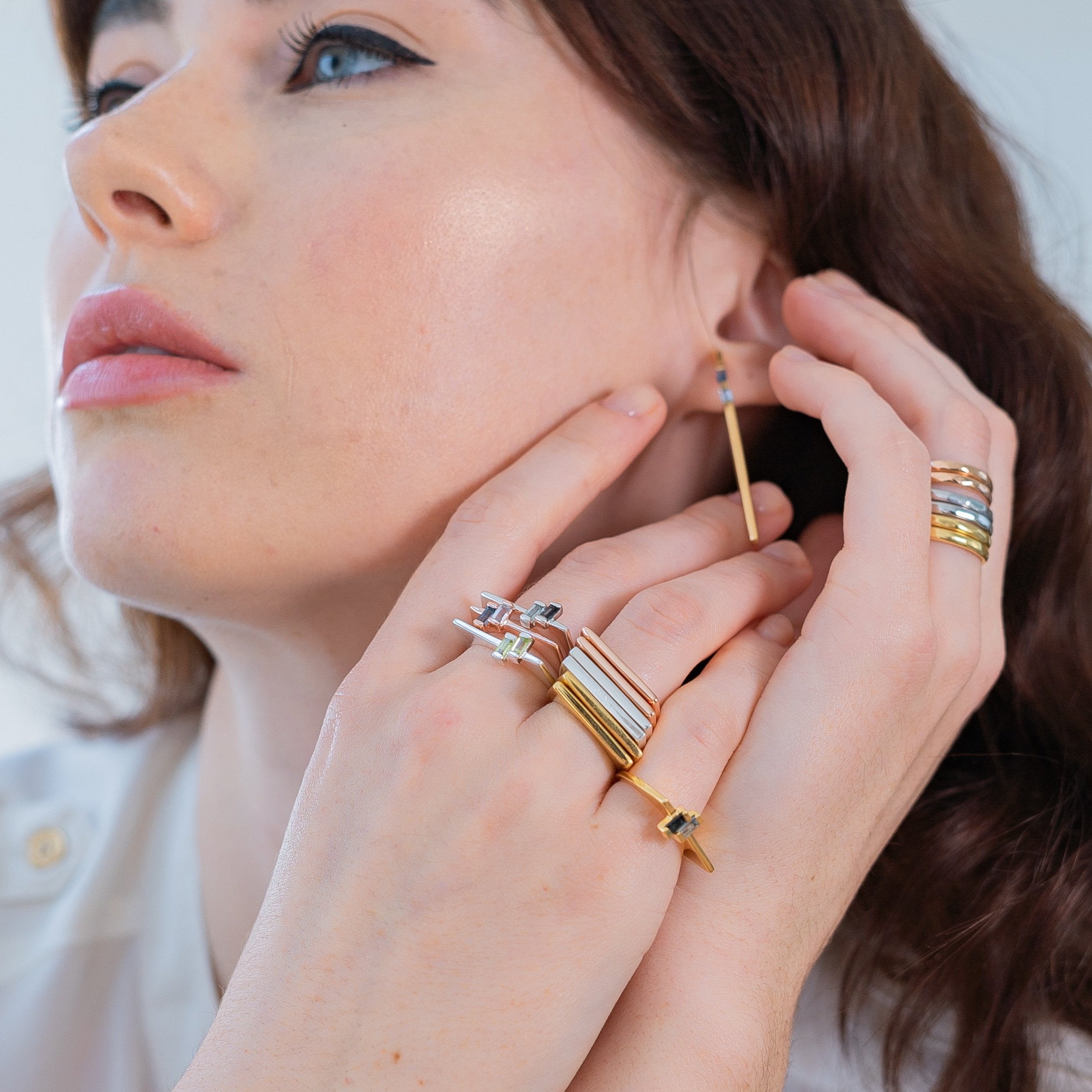 Anais Rose Gold Blue Topaz Ring