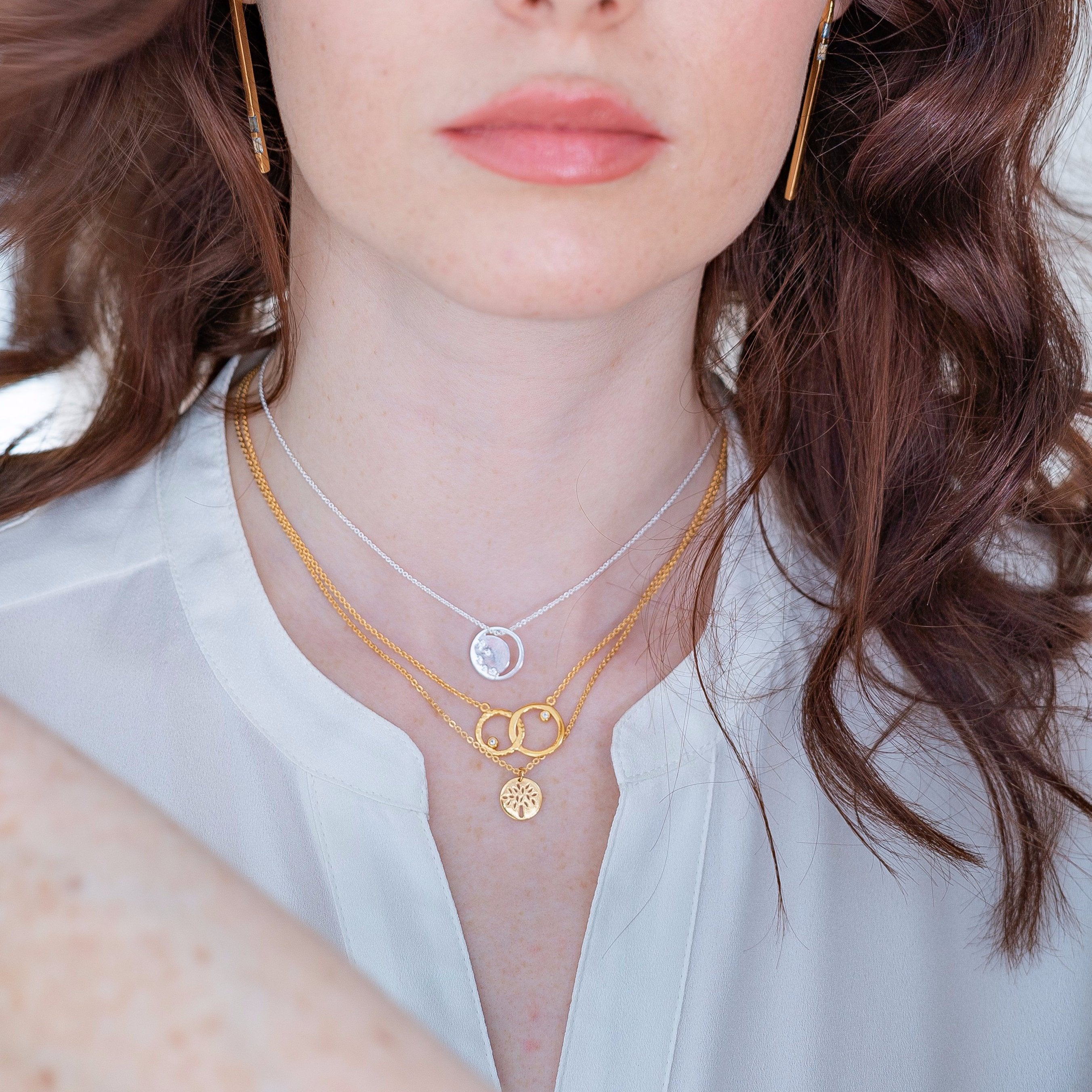 Silver Necklace Eclipse