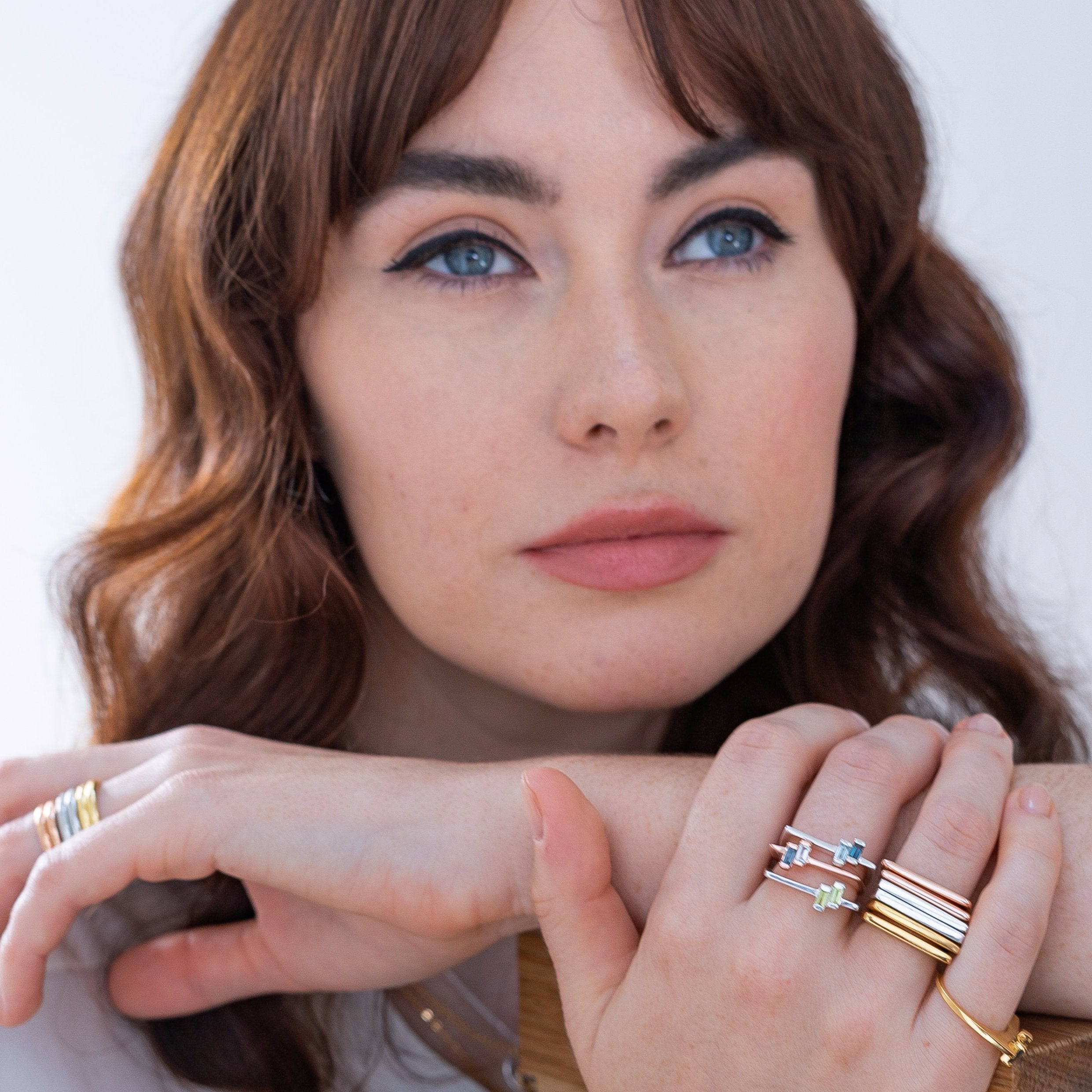 Rose Gold Anais Blue Topaz Ring