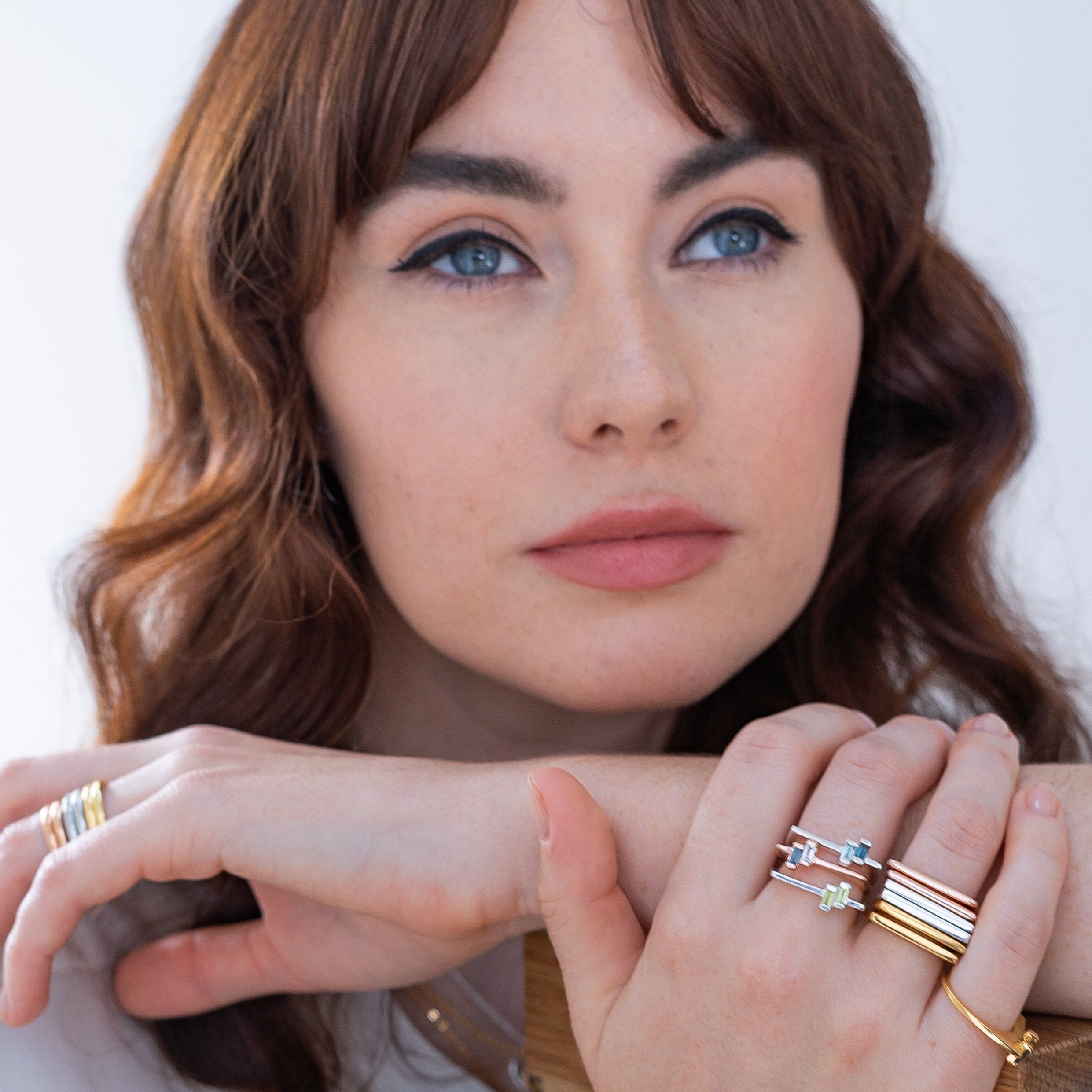 Silver Ring Blue Topaz Anais, Silver Stacking Rings, Stacking Rings, Silver Minimalist Rings