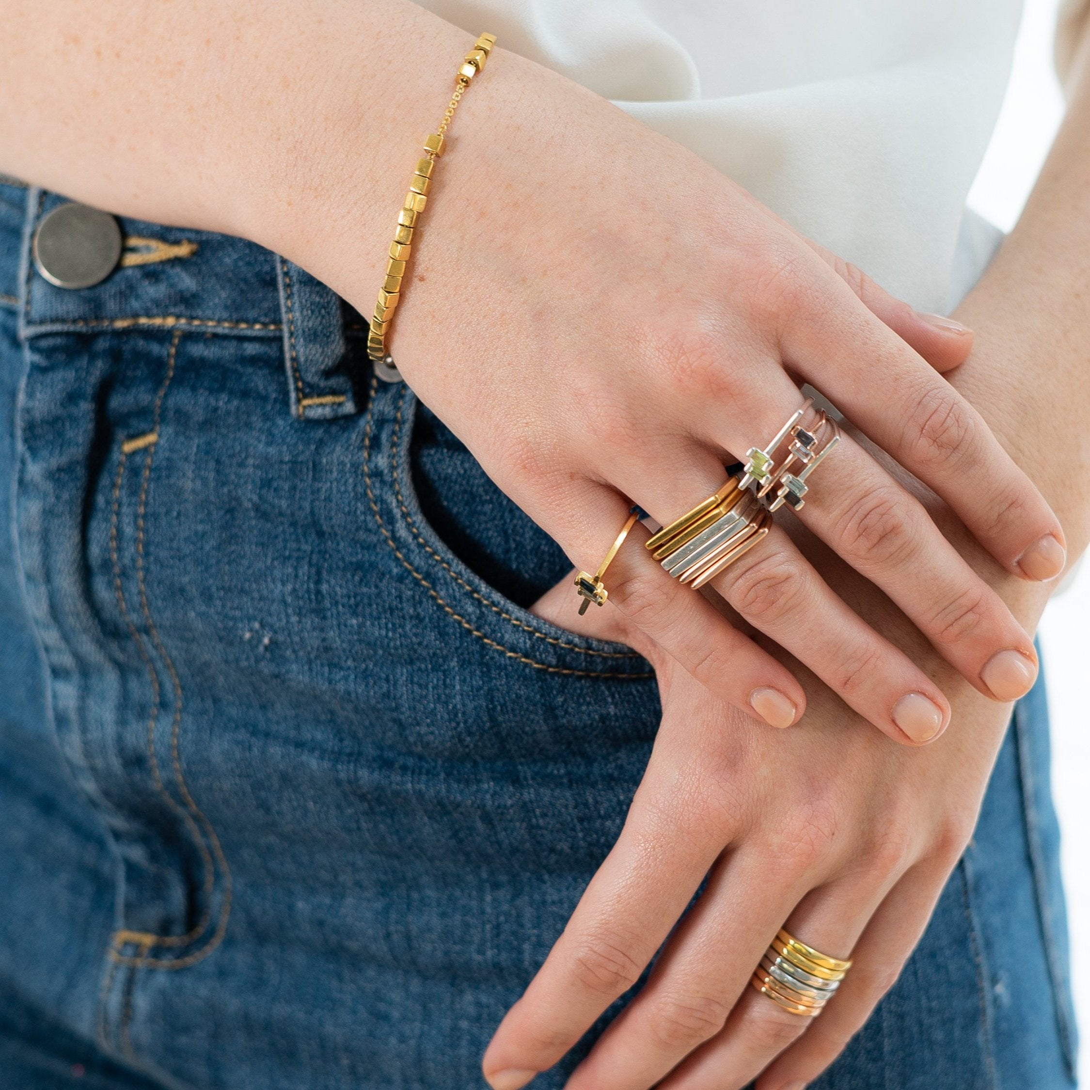 Silver Ring Blue Topaz Anais, Silver Stacking Rings, Silver Minimalist Rings, Stacking Rings