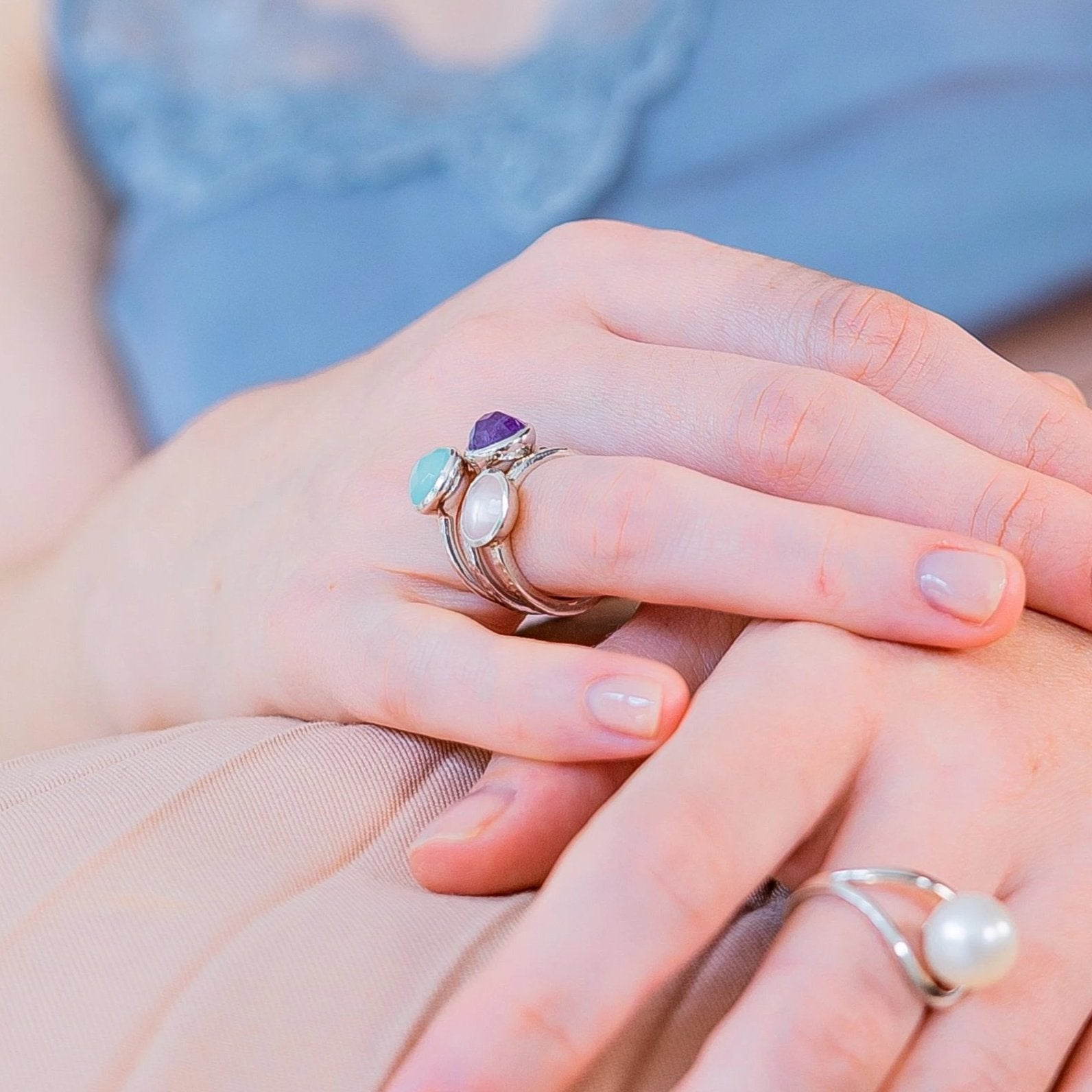 Silver Ring Rose Quartz Estella 2