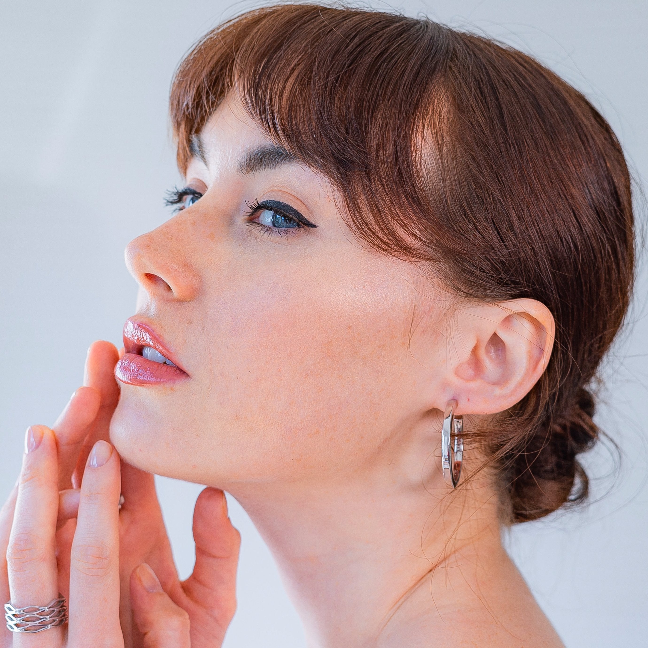 Sterling Silver Large Hoop Earrings