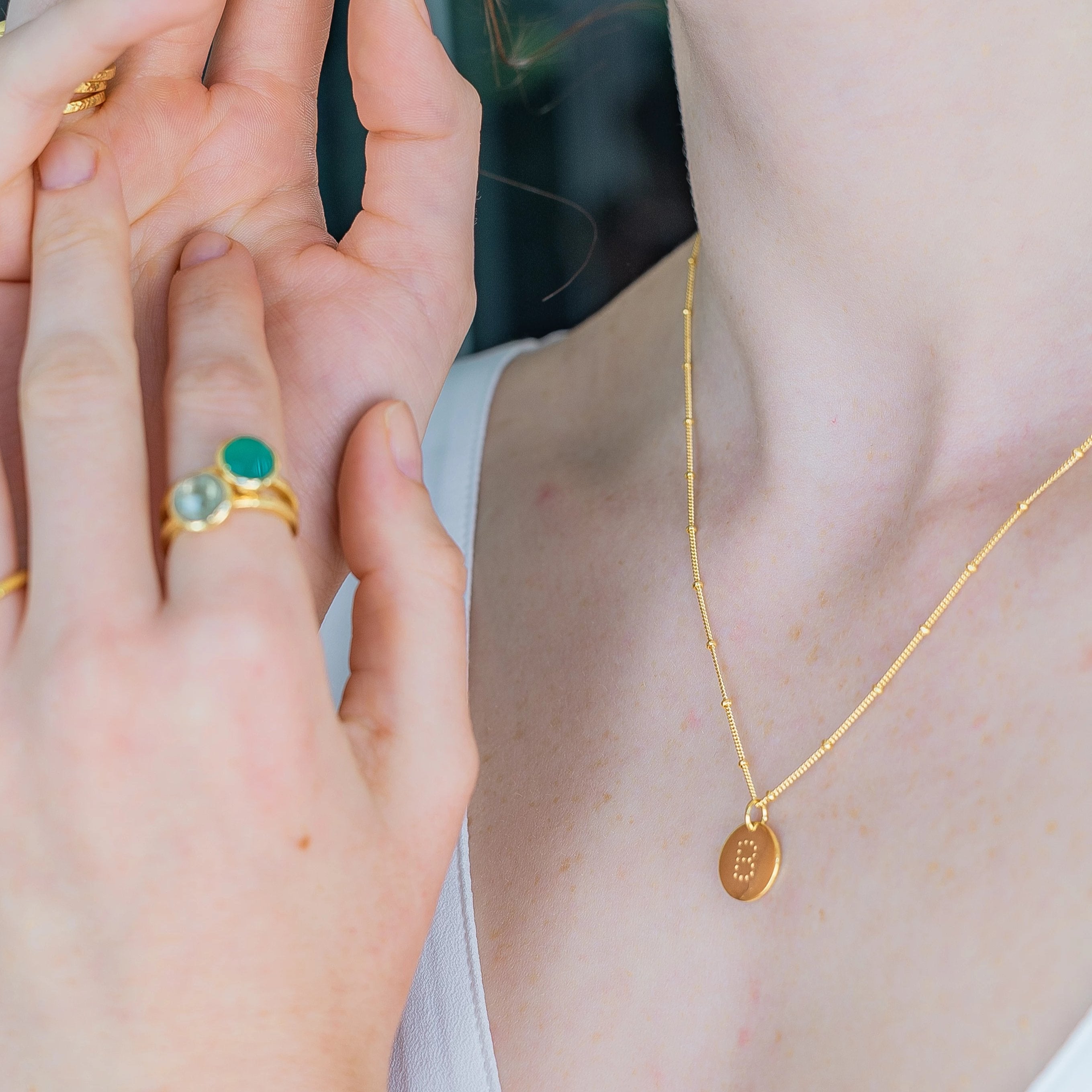 alphabet necklace with letter pendant in 18ct Gold Vermeil