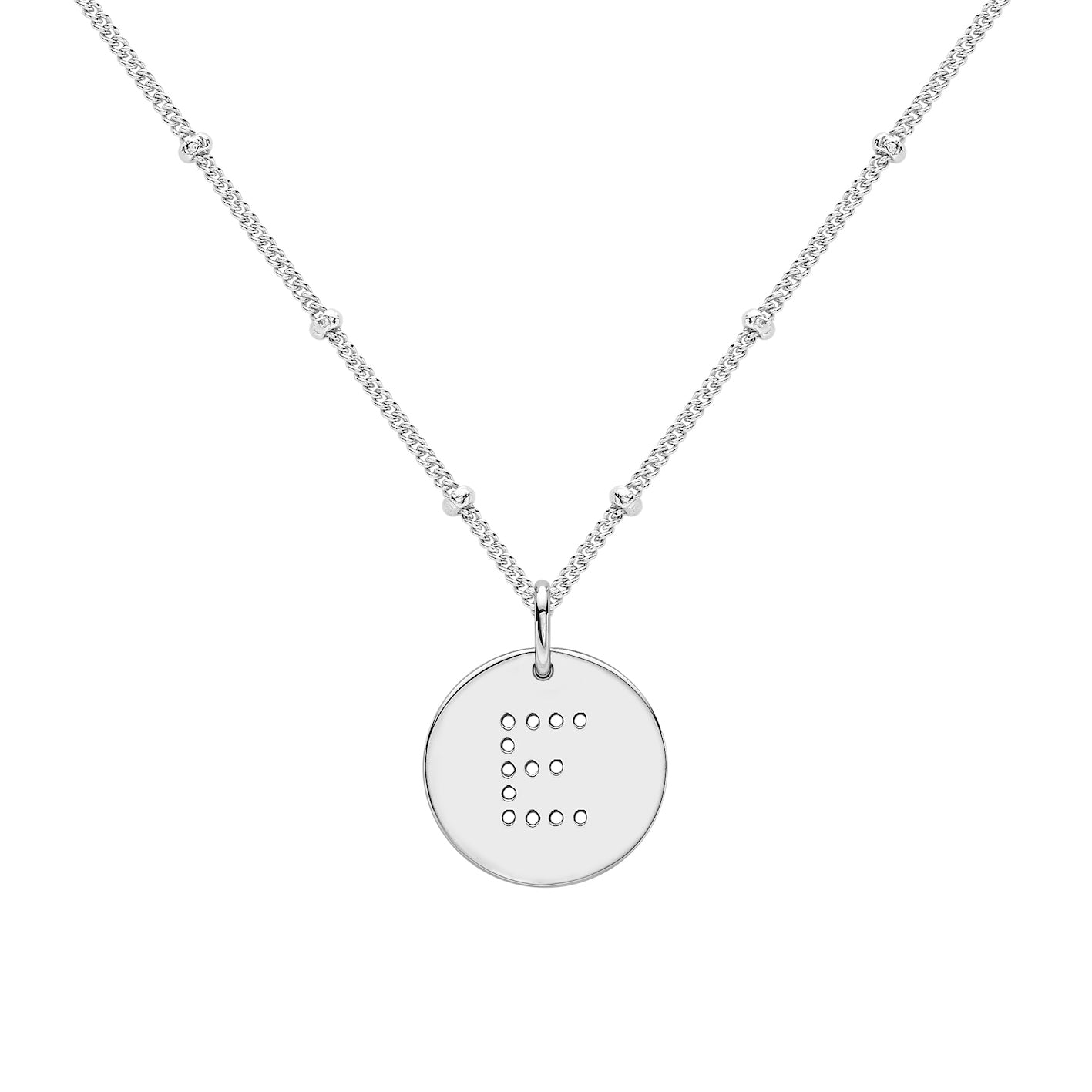 alphabet necklace with letter pendant in Sterling Silver