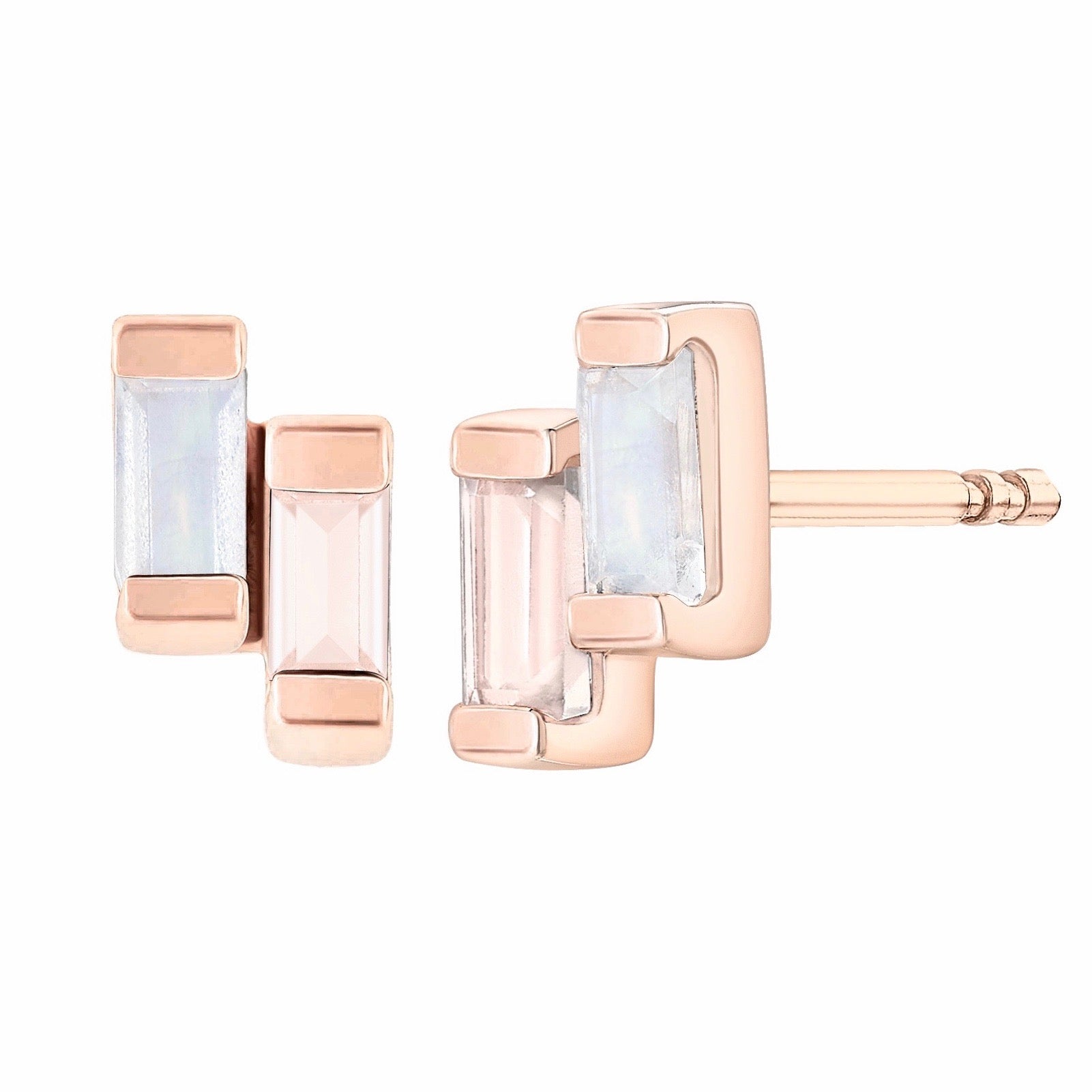 18ct Gold Vermeil Rose Quartz Anais Earrings
