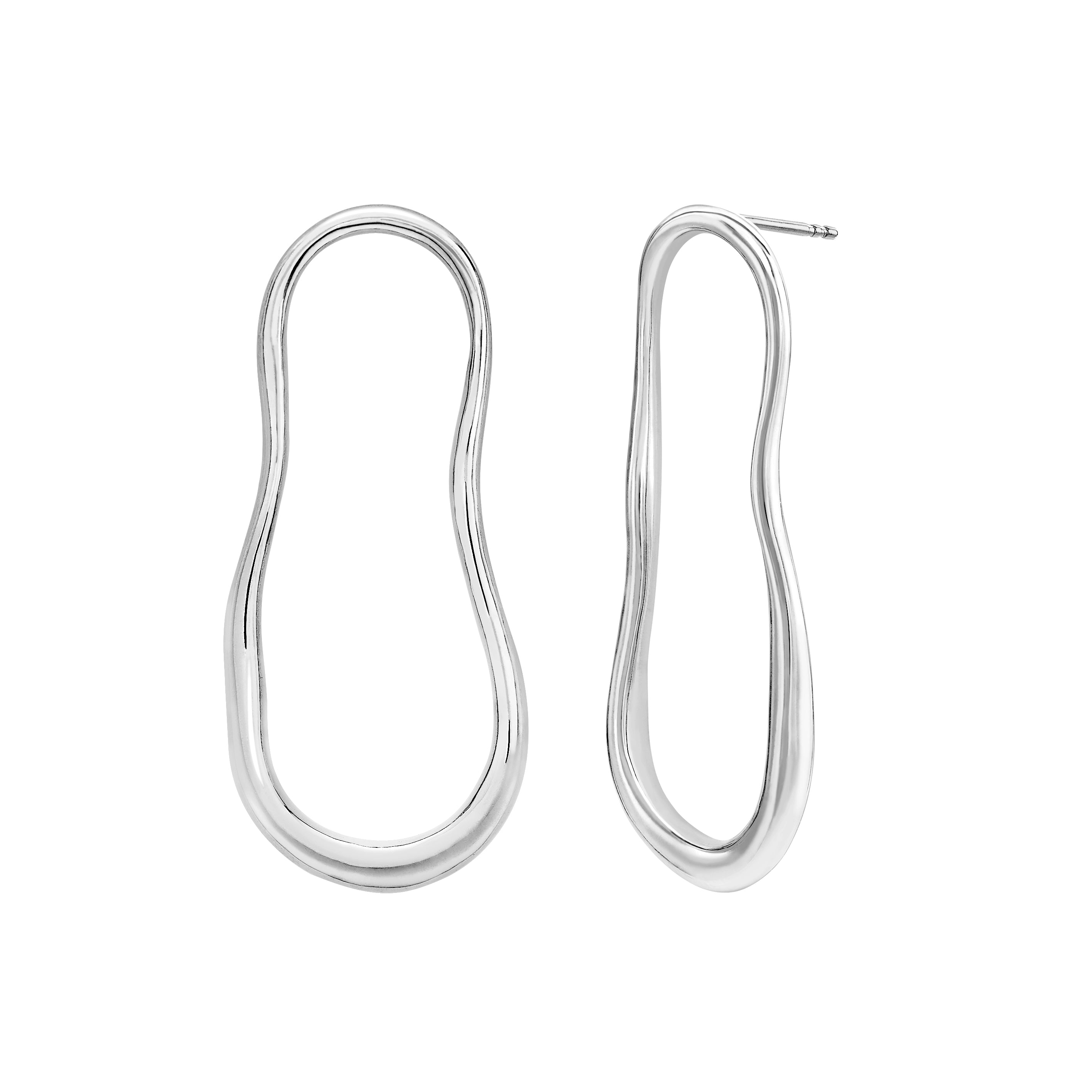 Silver earrings contemporary organic modern handmade British