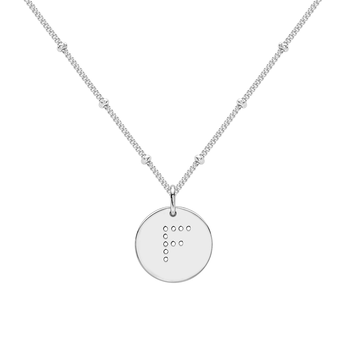 alphabet necklace with letter pendant in Sterling Silver