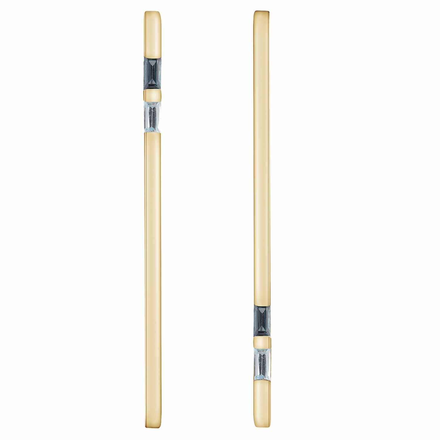 18ct gold vermeil set in sterling silver. Anais earrings with london and blue topaz. Fine British jewellery ethically handmade