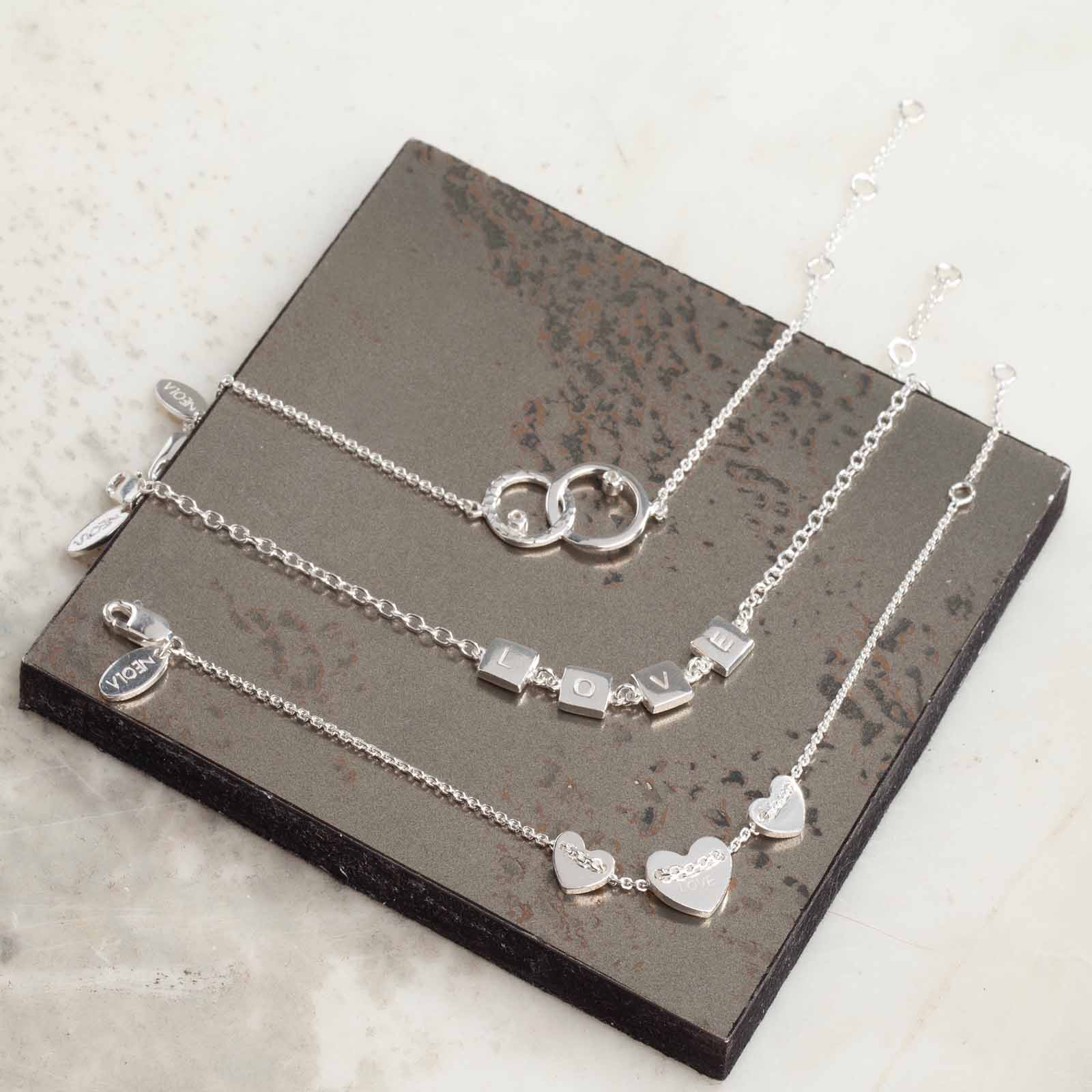 Silver Heart Cuff Bracelet