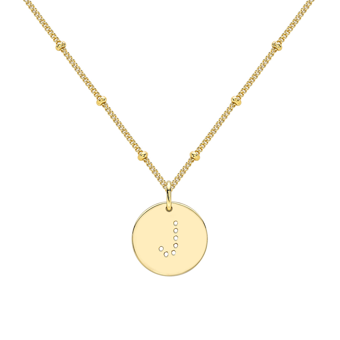 alphabet necklace with letter pendant in 18ct Gold Vermeil