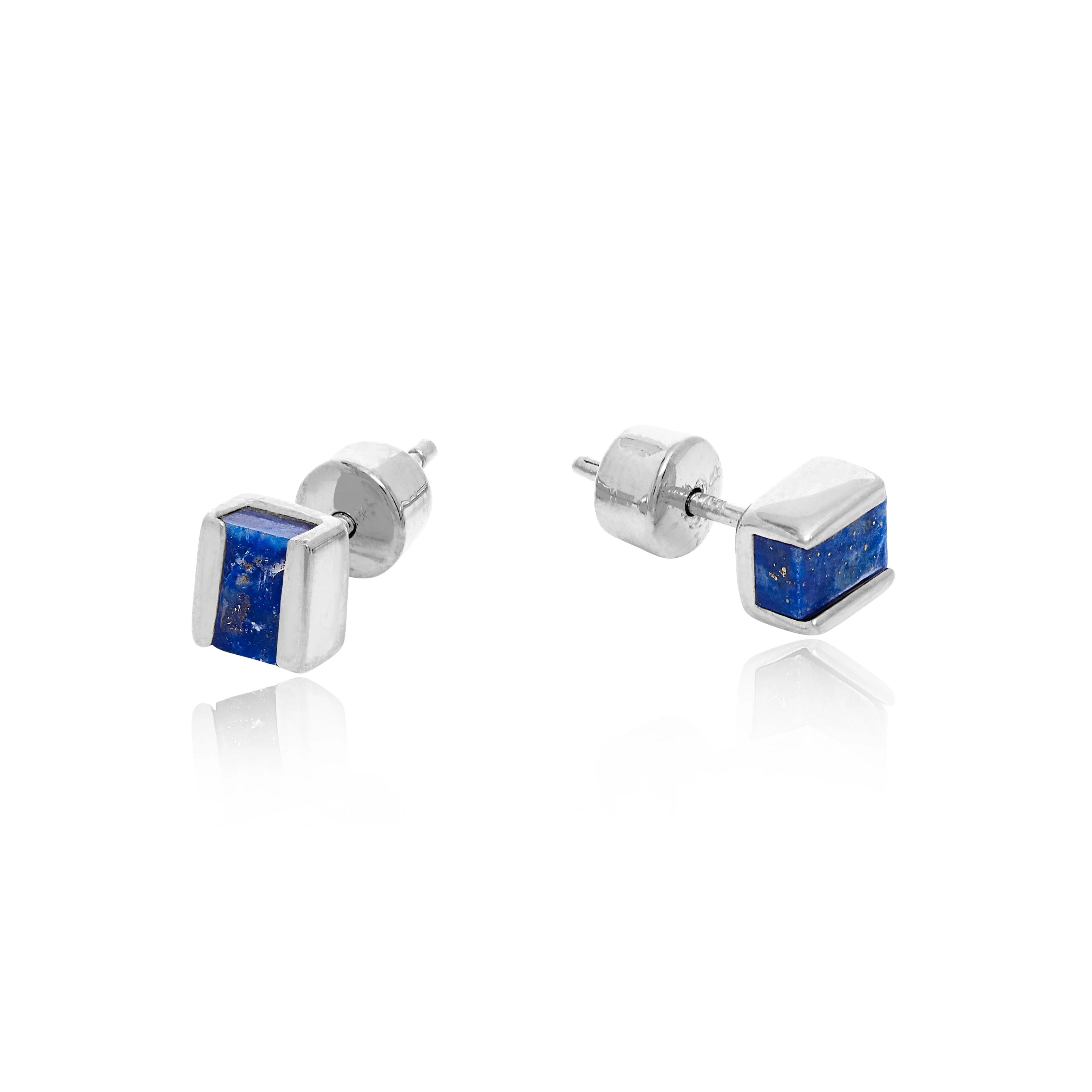 silver, stud, lapis lazuli, neola design