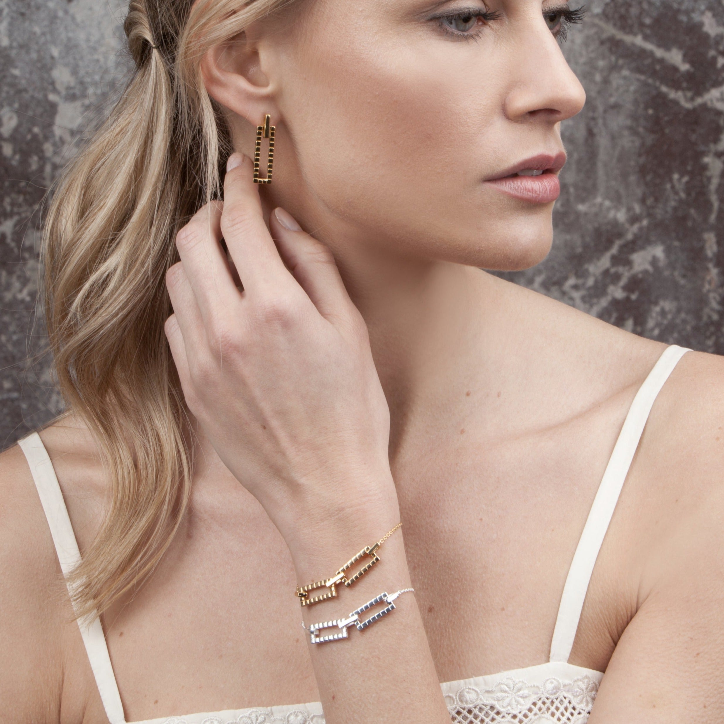 Sterling Silver Cube Laura Bracelet, Sterling Silver Bracelets