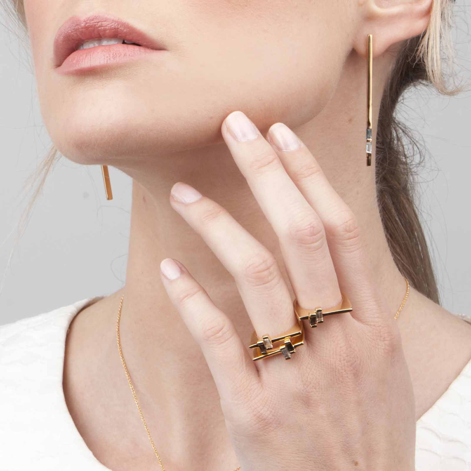 Gold Ring Topaz Anais 18ct Gold Vermeil