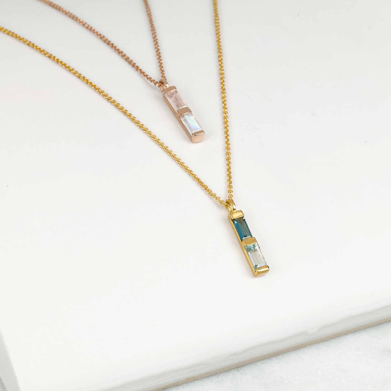 All Gold Necklace 18ct gold vermeil set in sterling silver. Anais necklace with london and blue topaz