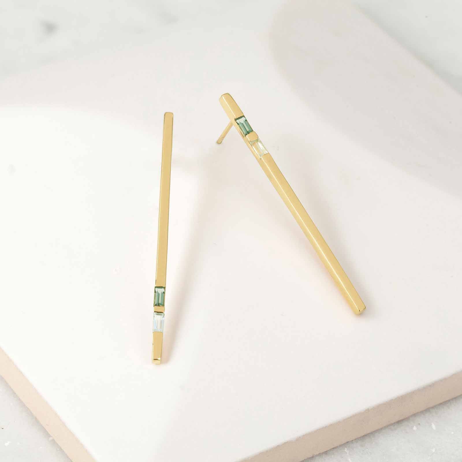 18ct Gold Vermeil Blue Topaz Anais Earrings