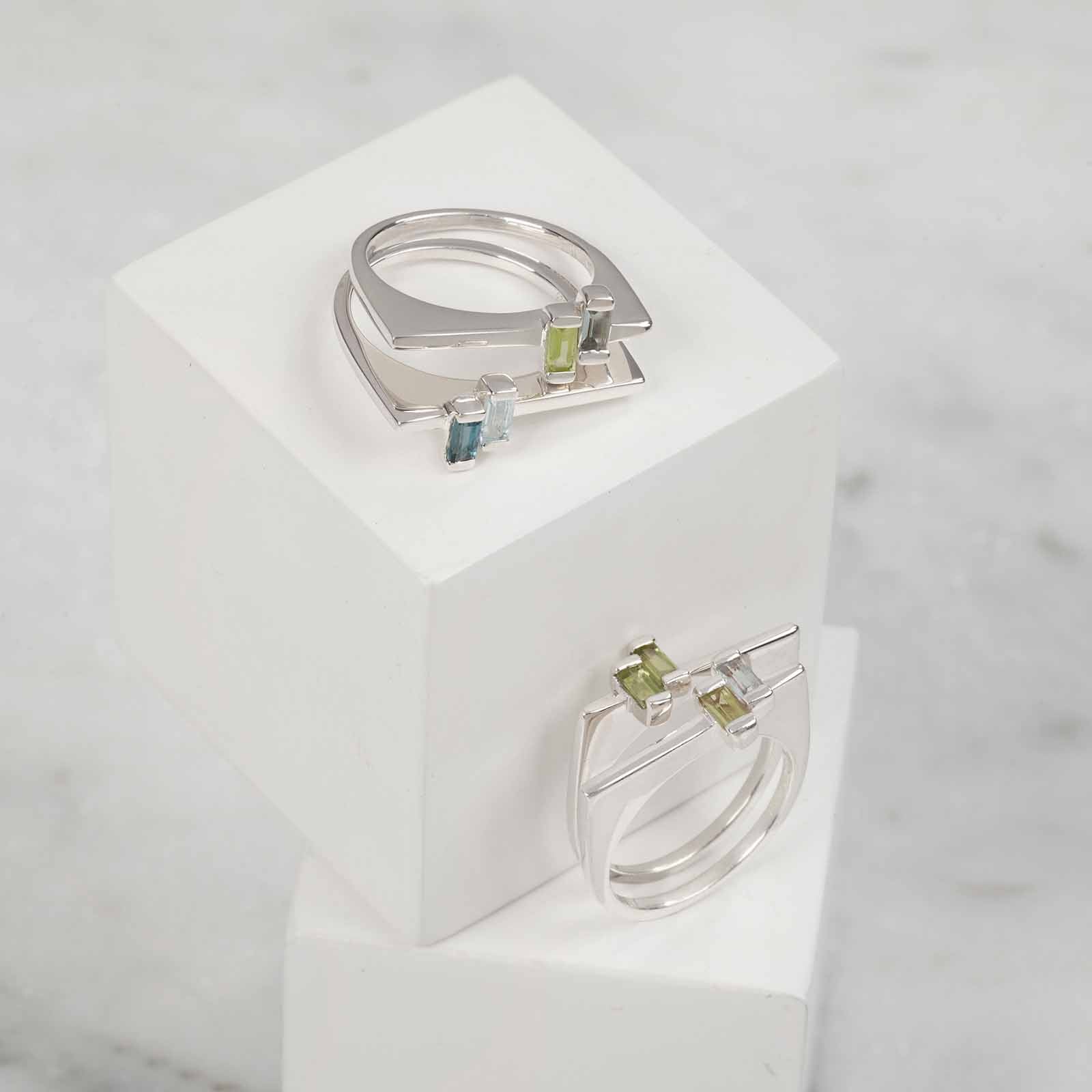 Silver Ring Peridot Anais, Silver Minimalist Rings, Stacking Rings, Silver Minimalist Rings