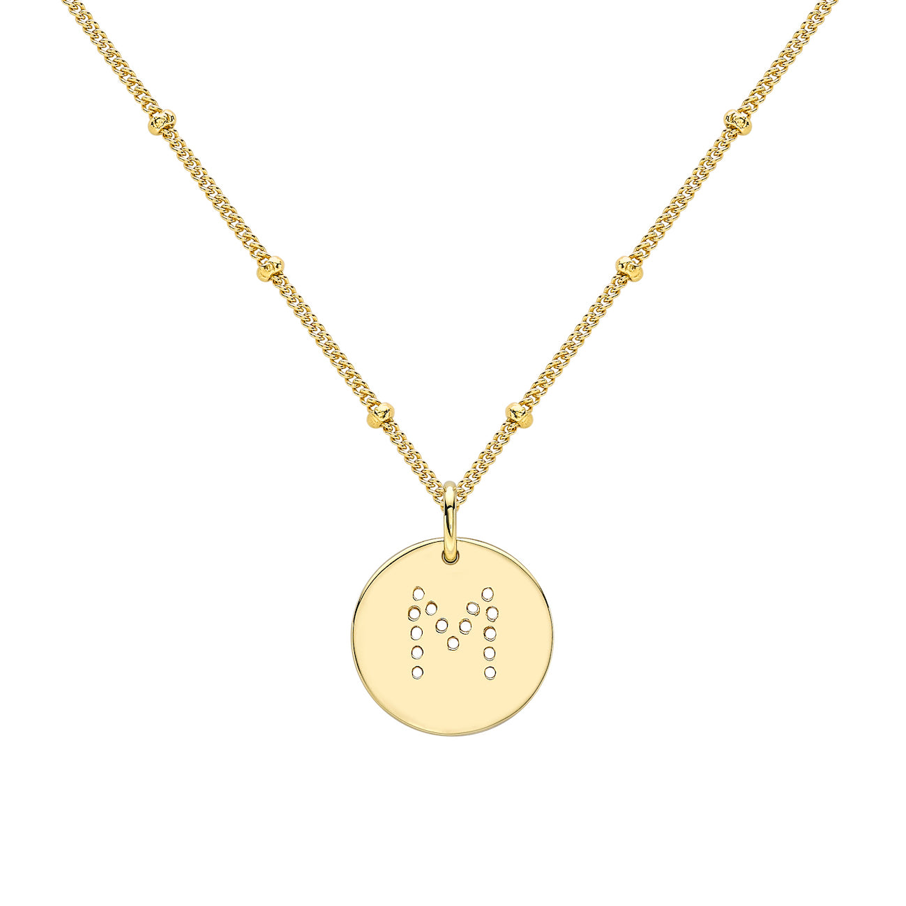alphabet necklace with letter pendant in 18ct Gold Vermeil