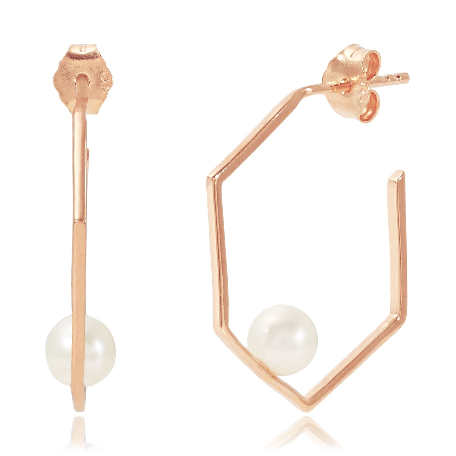 Rose Gold earring Rose Gold Minerva Pearl Earrings