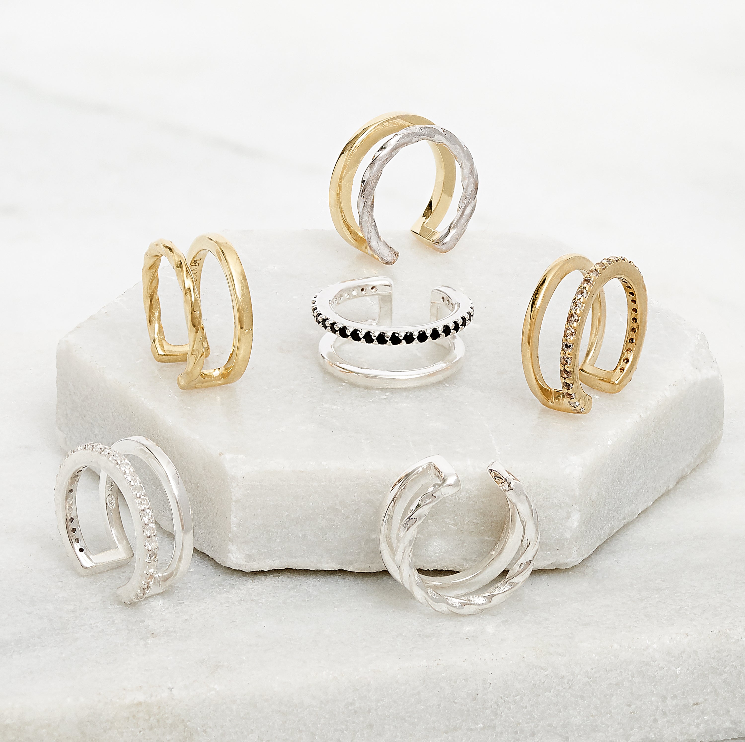 Earrings Gold Twist Cuffs