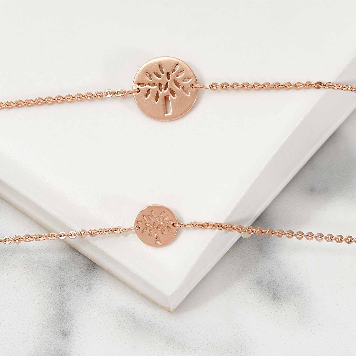 Rose Gold Large Tree Friendship Bracelet