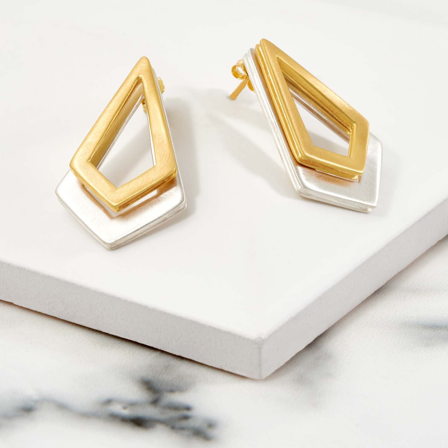Rose Gold and Sterling Silver Earrings