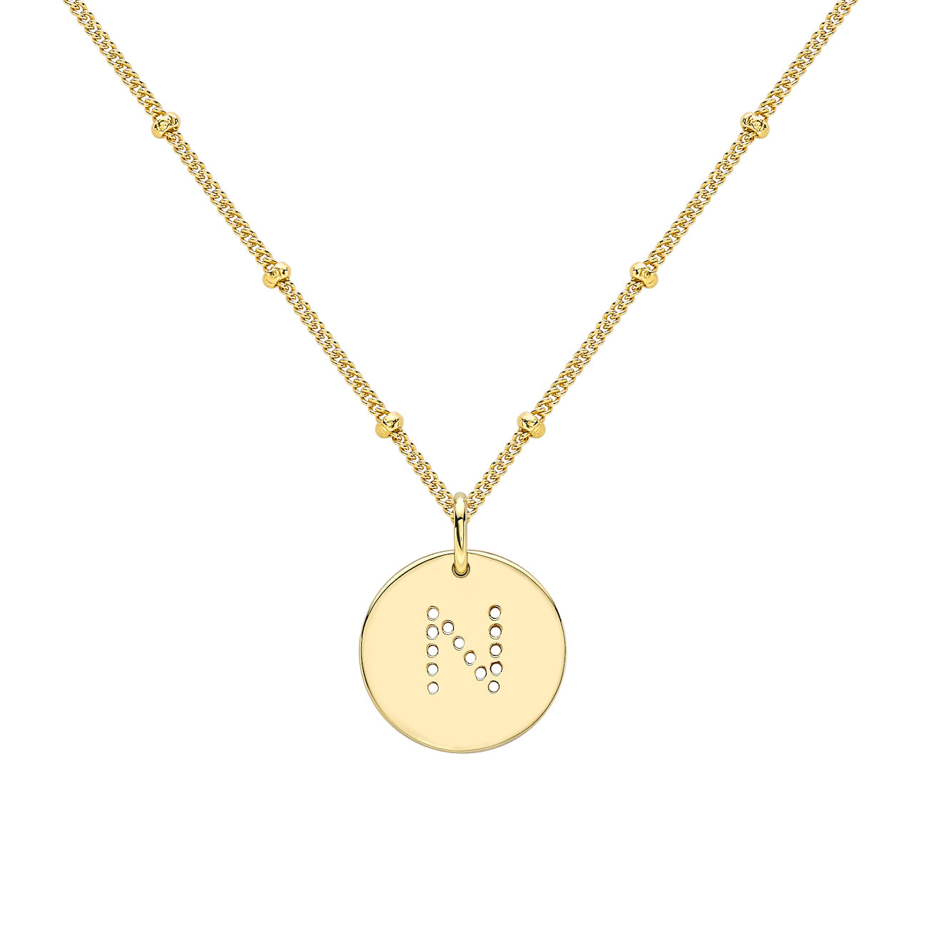 alphabet necklace with letter pendant in 18ct Gold Vermeil