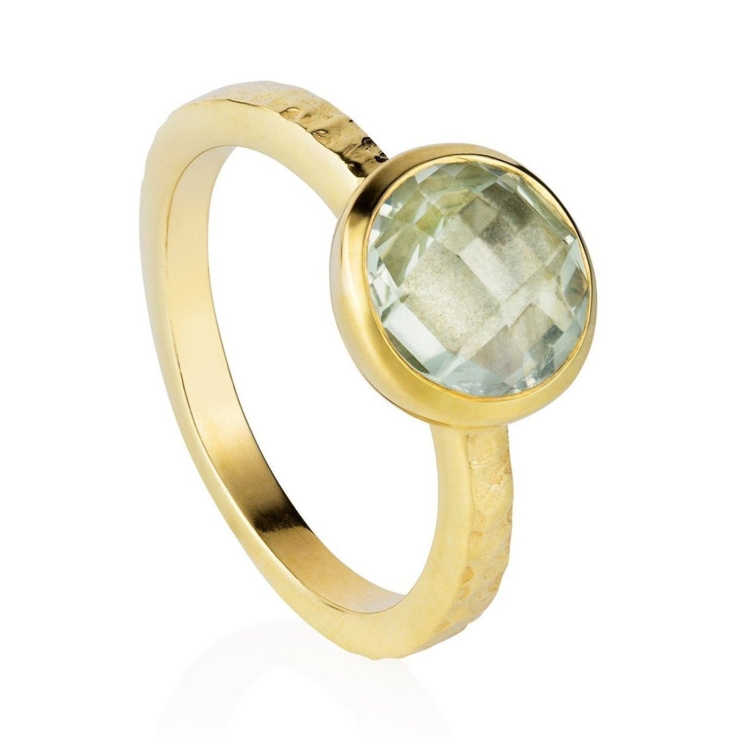 Gold Ring Green Amethyst Estella