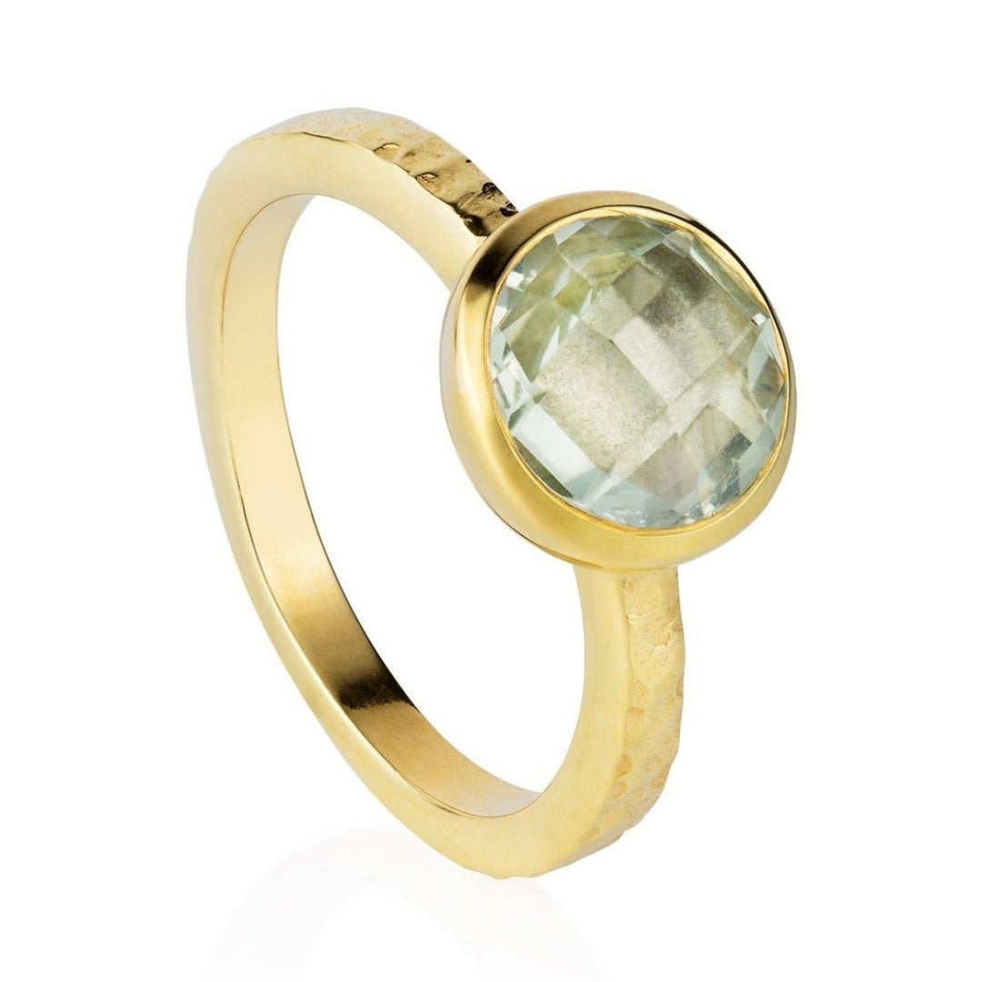 Gold Ring Green Amethyst Estella