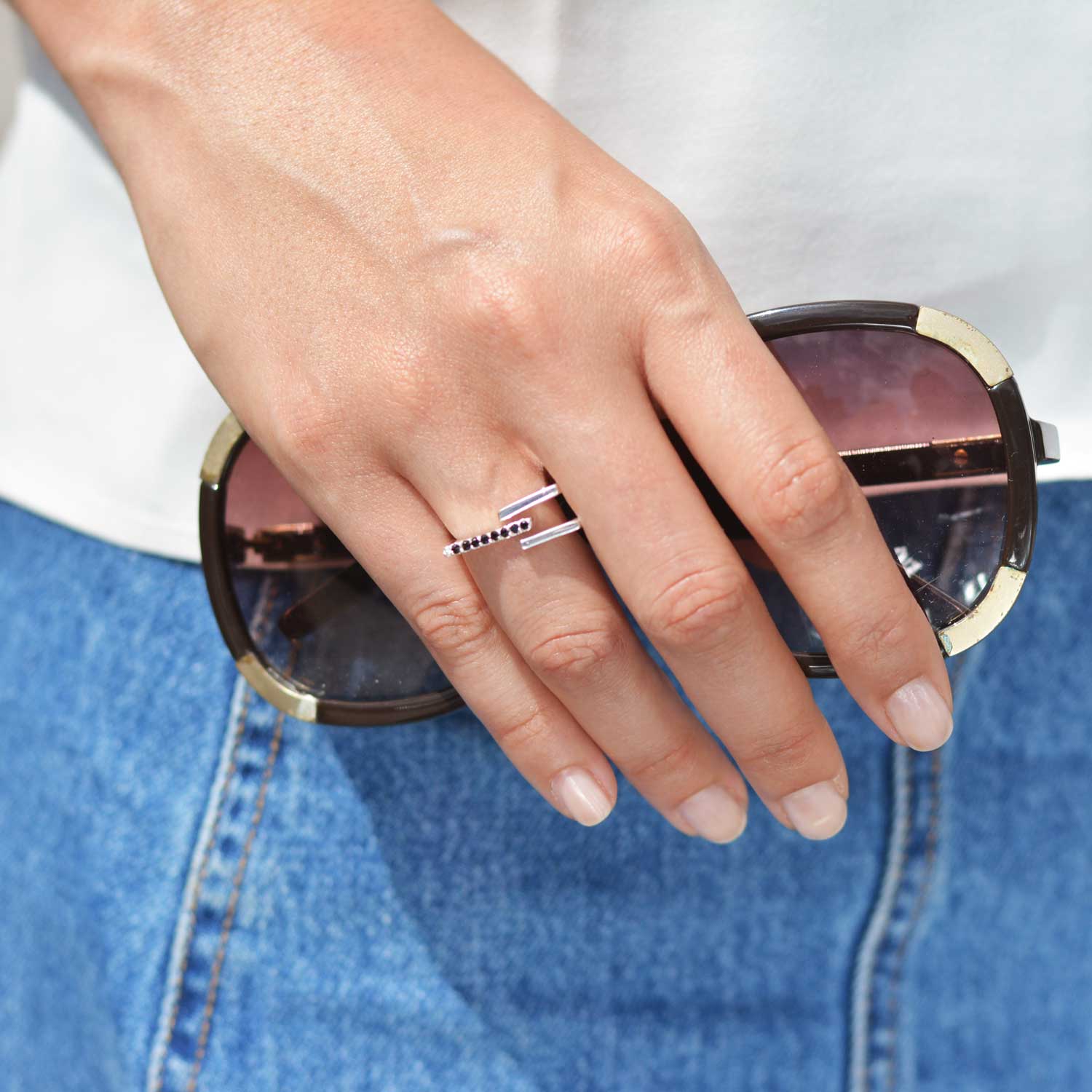 Stacking Ring with Black Onyx