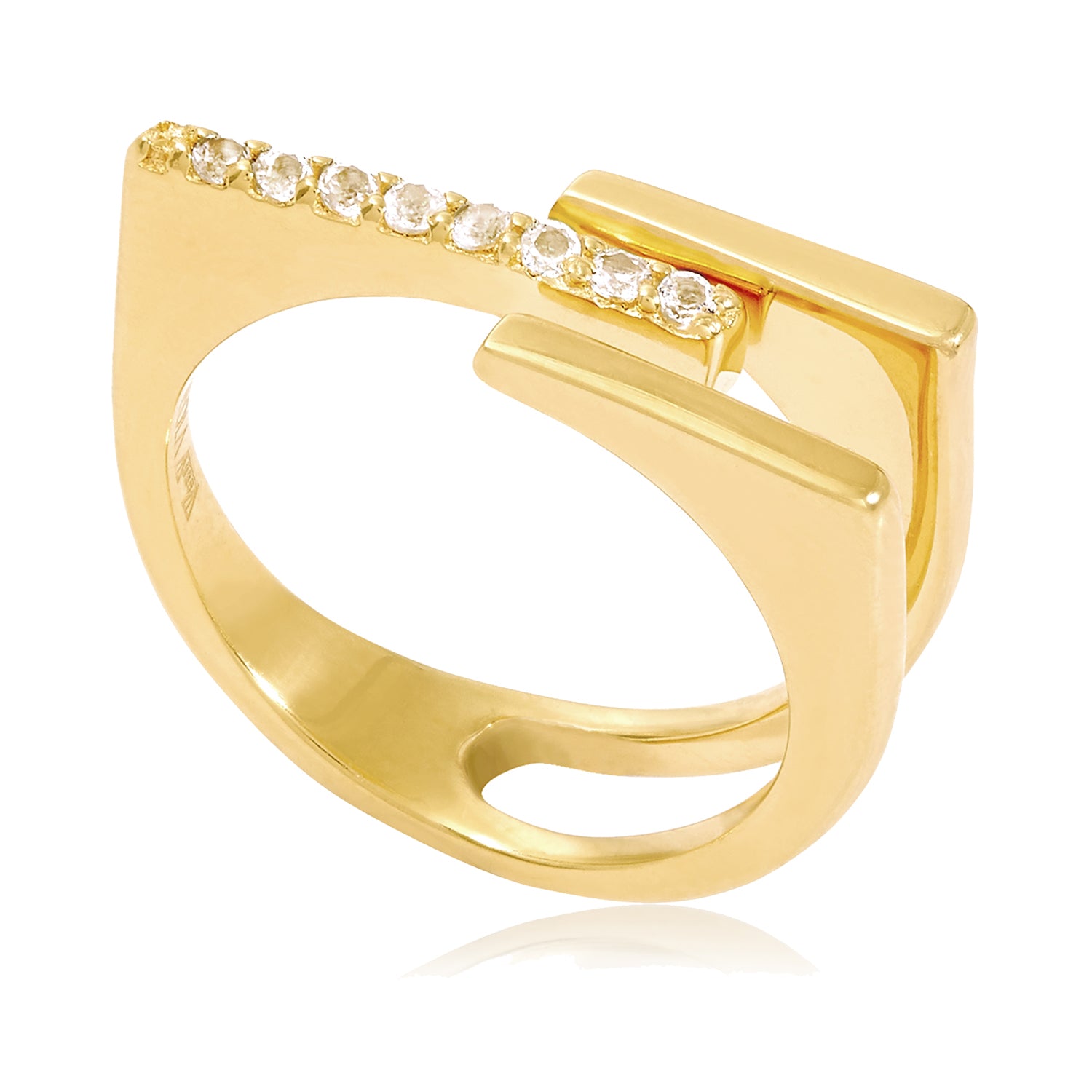 18ct Gold Vermeil White Topaz Gold Ring Neringa