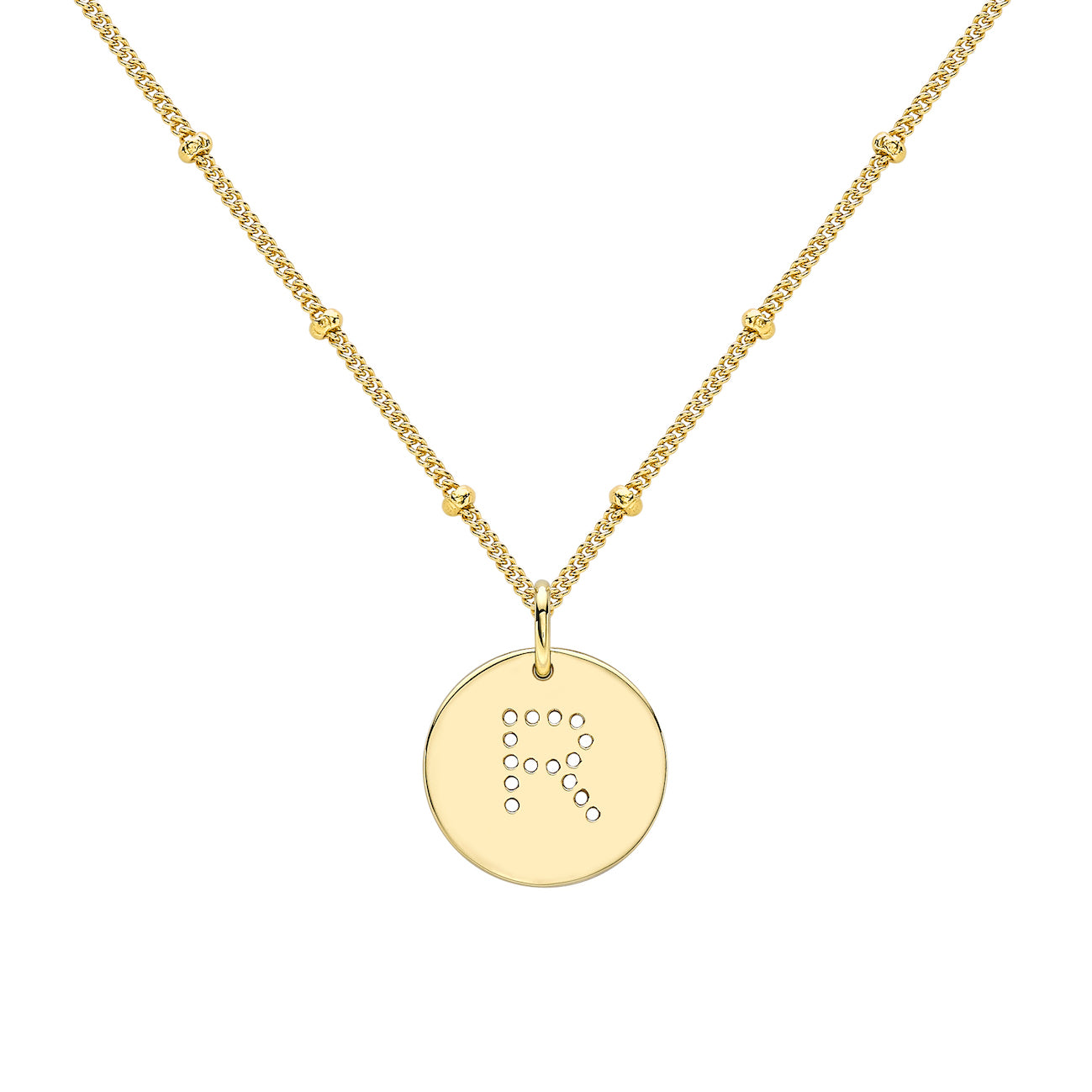 alphabet necklace with letter pendant in 18ct Gold Vermeil