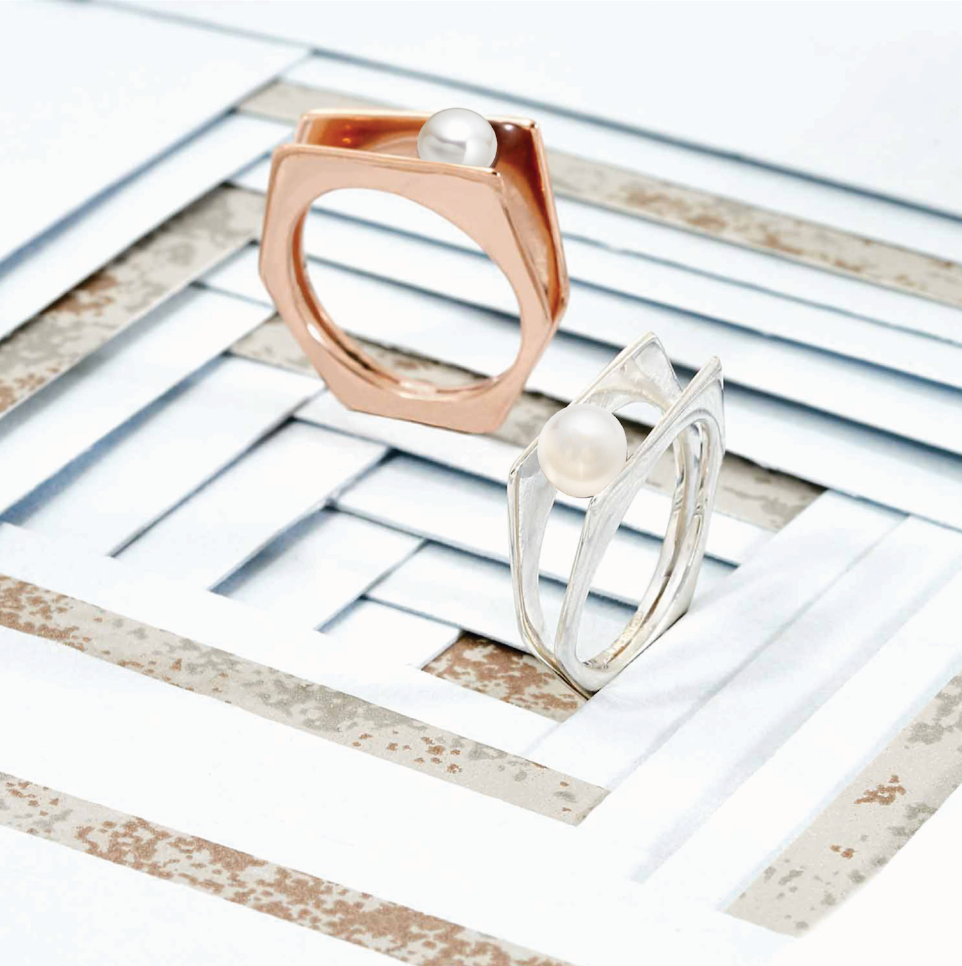 Silver Ring White Pearl Alvaro, Silver Minimalist Rings, Pearl Rings Silver, Sterling Silver Rings