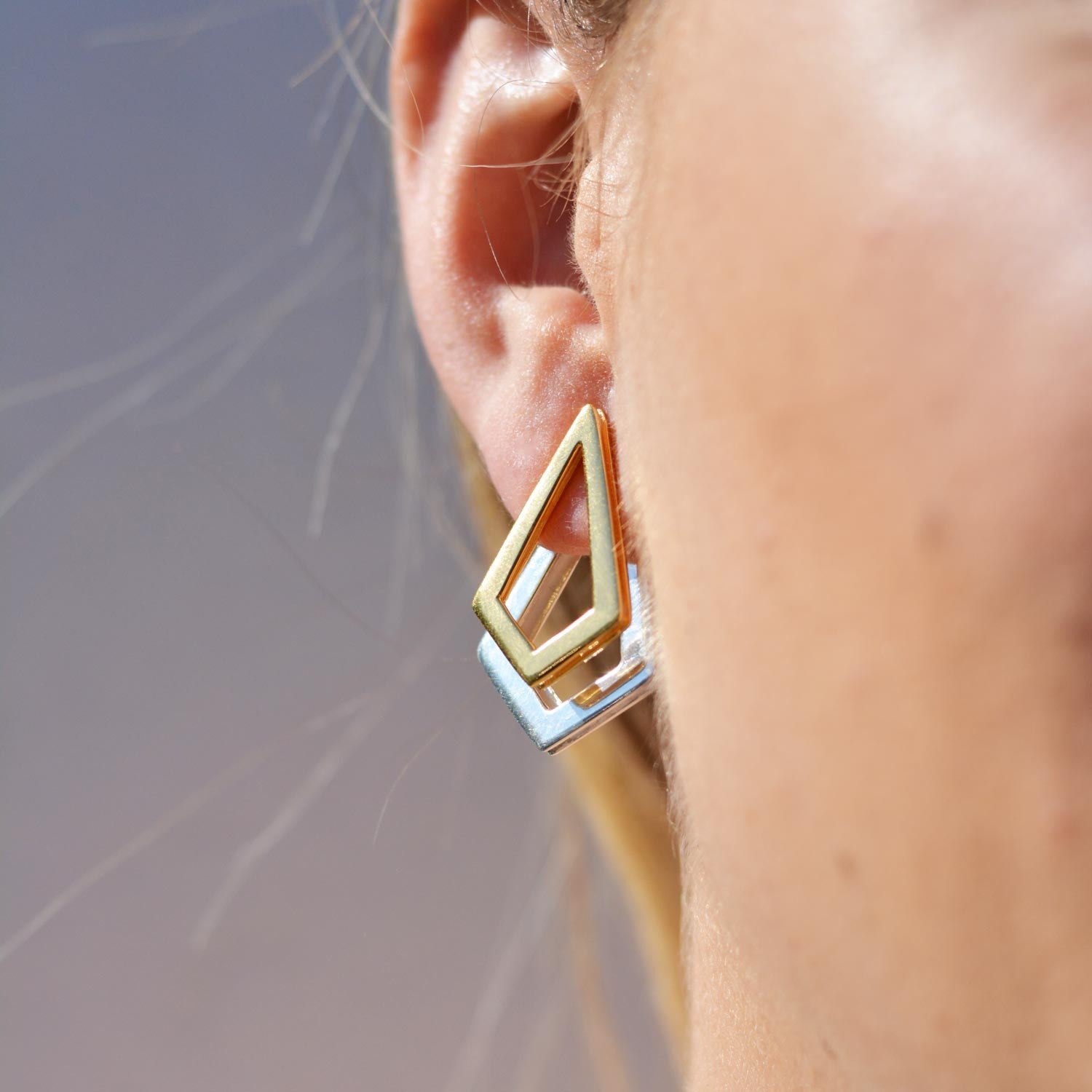 18ct Gold Vermeil Serenity Rose Gold & Silver Earrings