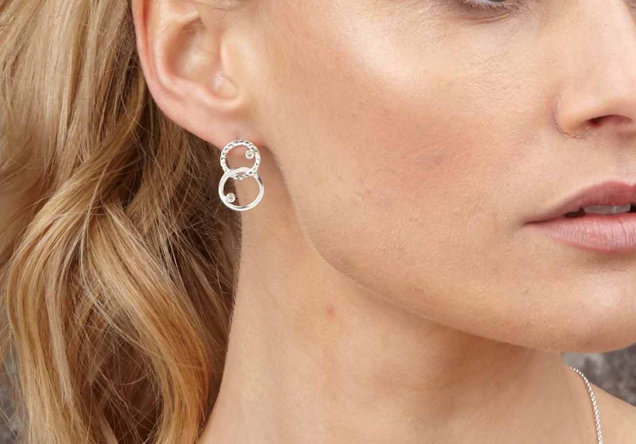 Silver Unity Hoop Earrings, Earring Sterling Silver, Sterling Silver Earrings