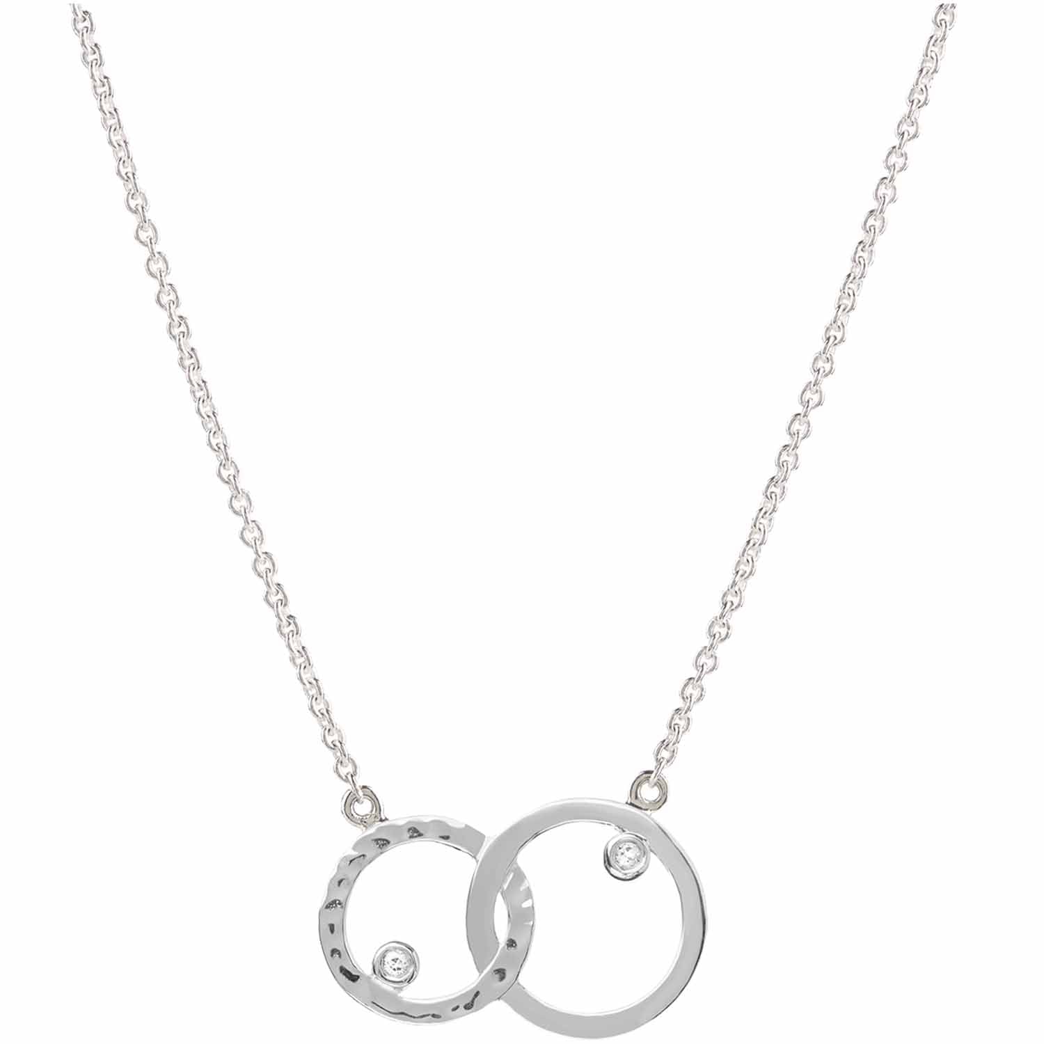 sterling silver unity necklace with white topaz. Fine British jewellery ethically handmade