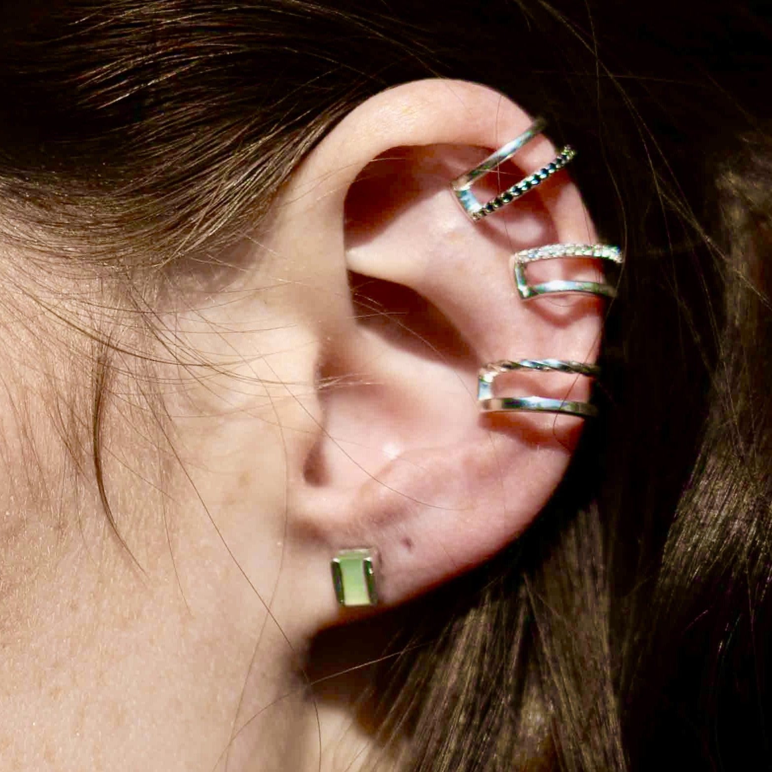 Silver Twist Cuff, Earring Sterling Silver, Sterling Silver Earrings