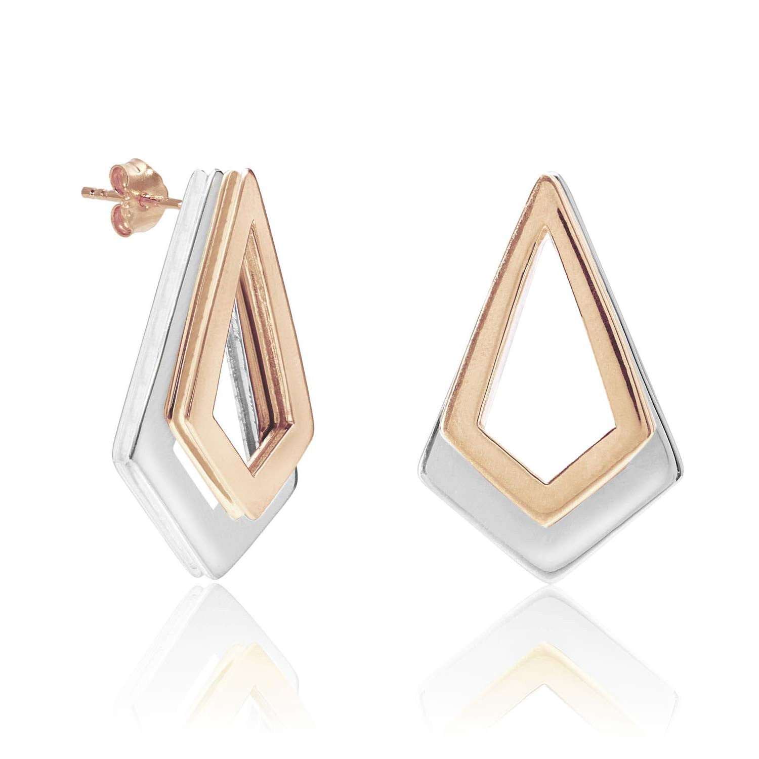 Serenity Rose Gold and Sterling Silver Earrings