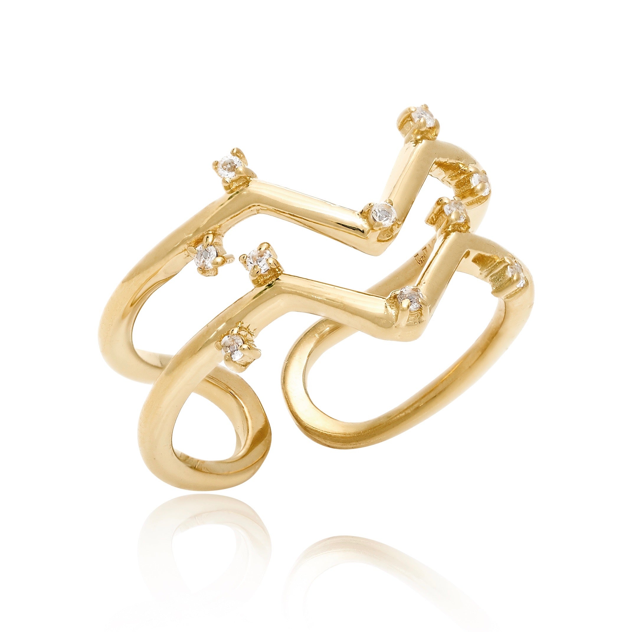 18ct Gold Vermeil White Topaz Gold Ring White Topaz Amelie