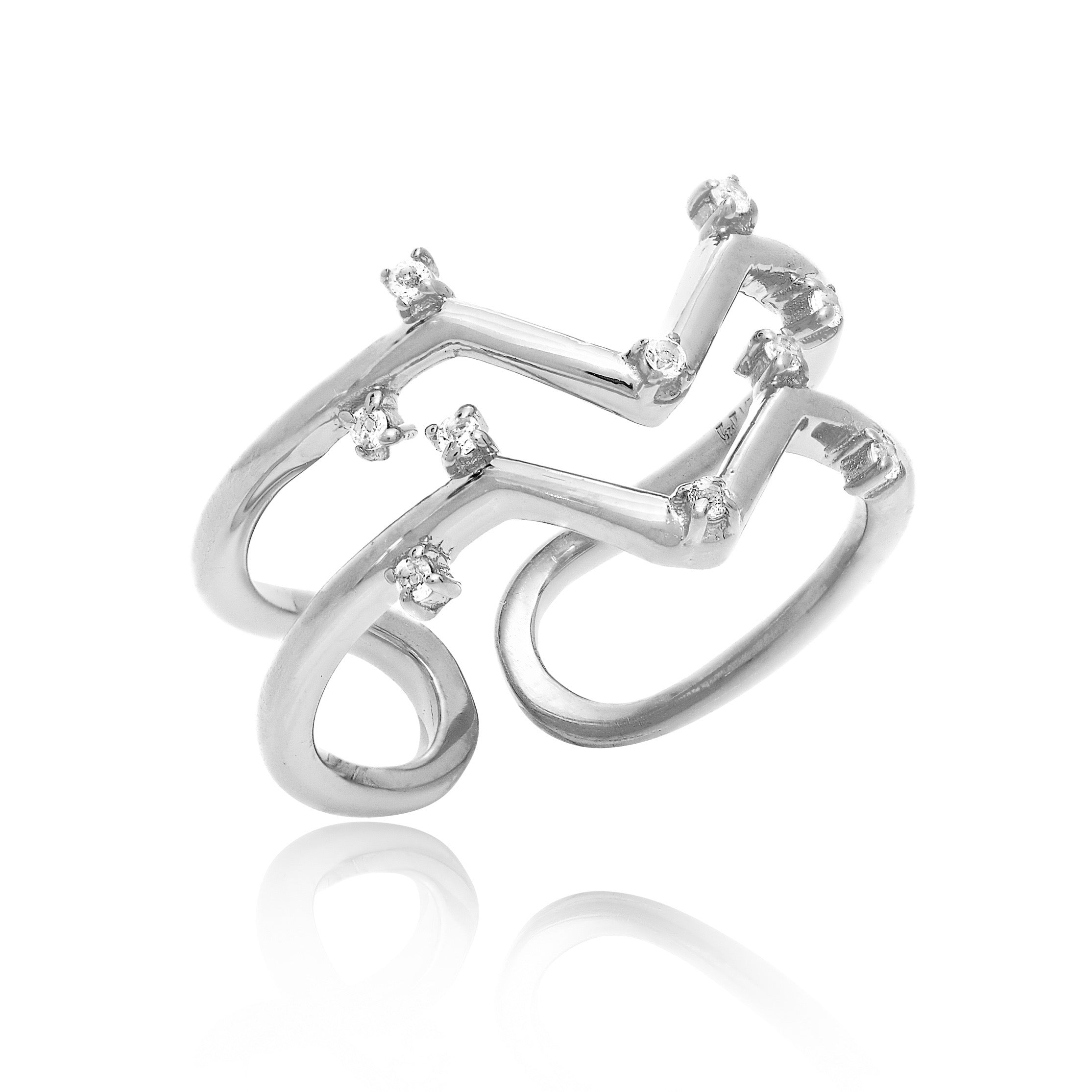silver, ring, handmade, gemstones, white topaz, ethical, british, neola design